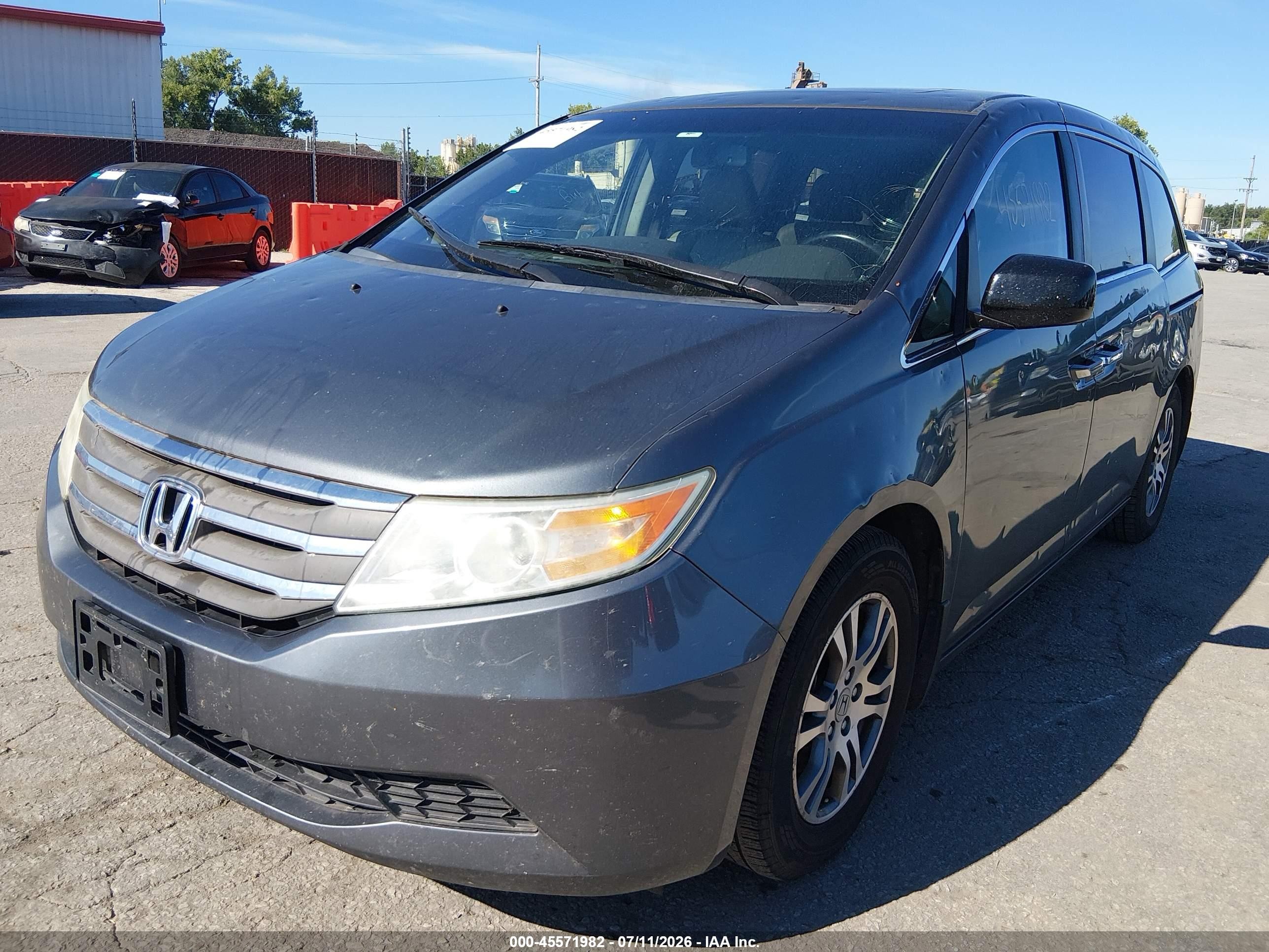 2011 Honda Odyssey Ex-l Gray vin: 5FNRL5H65BB016235