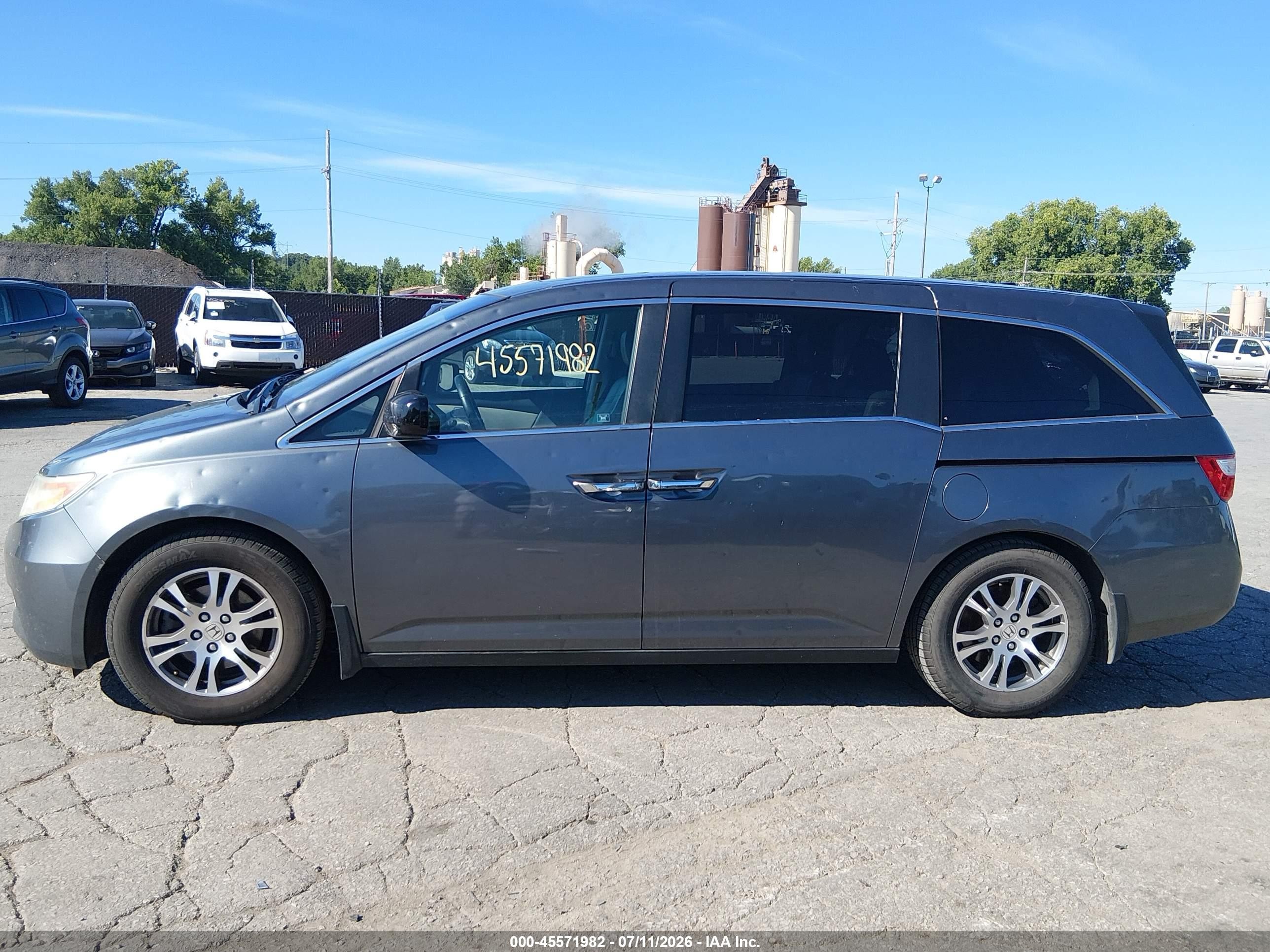 2011 Honda Odyssey Ex-l Gray vin: 5FNRL5H65BB016235