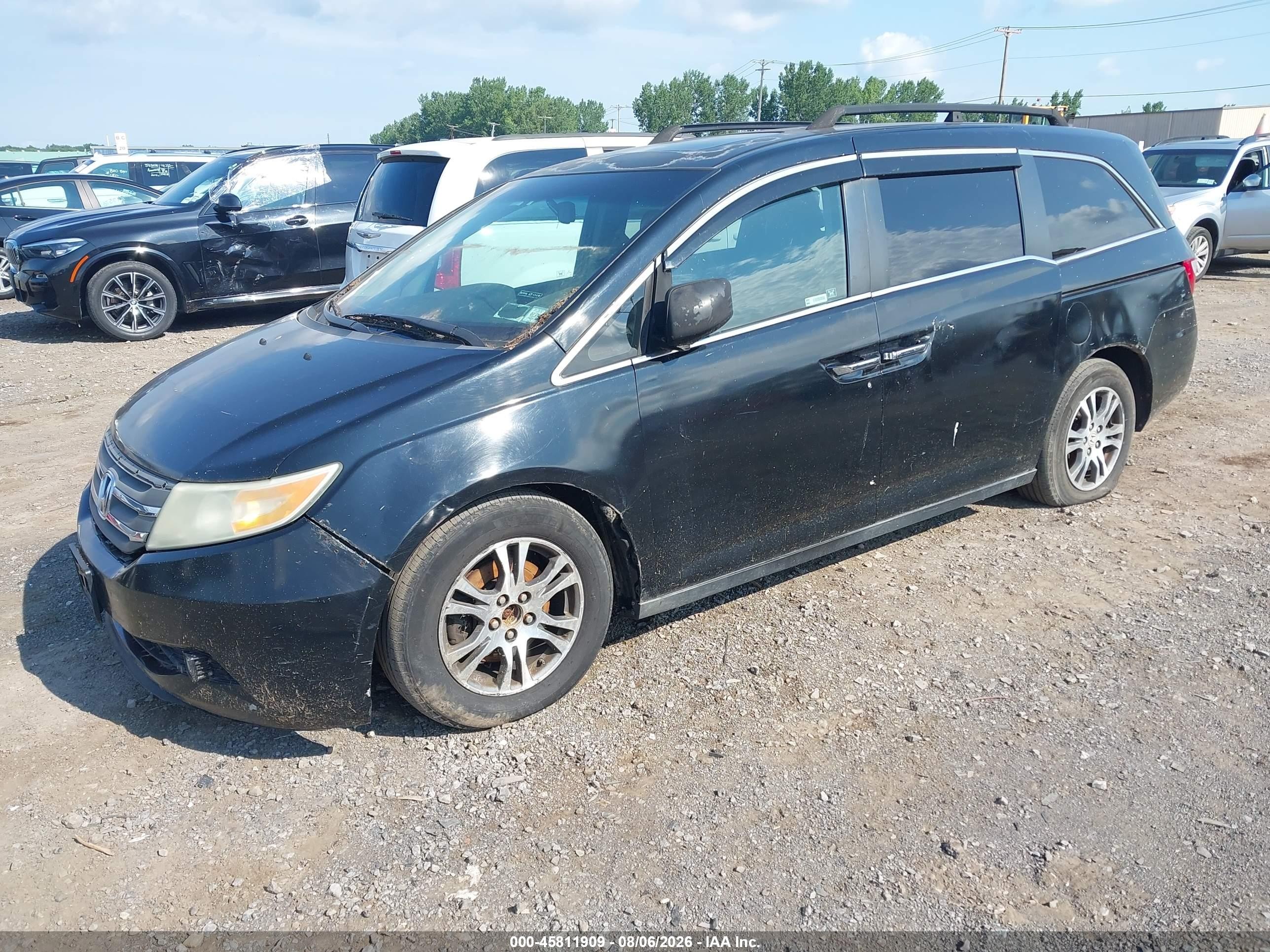 2011 Honda Odyssey Ex-l Black vin: 5FNRL5H65BB018471