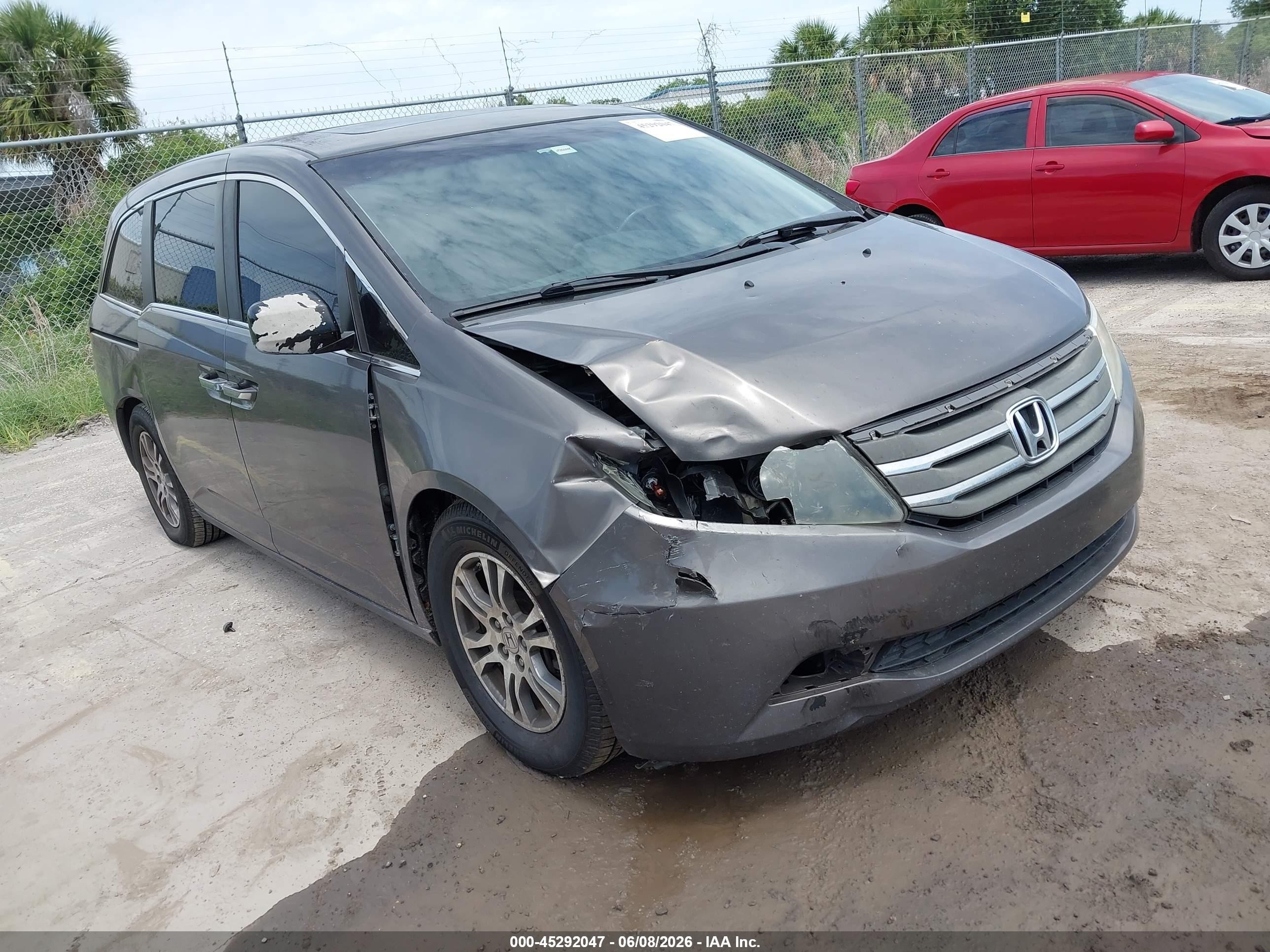 2011 Honda Odyssey Ex-l Gray vin: 5FNRL5H65BB026845