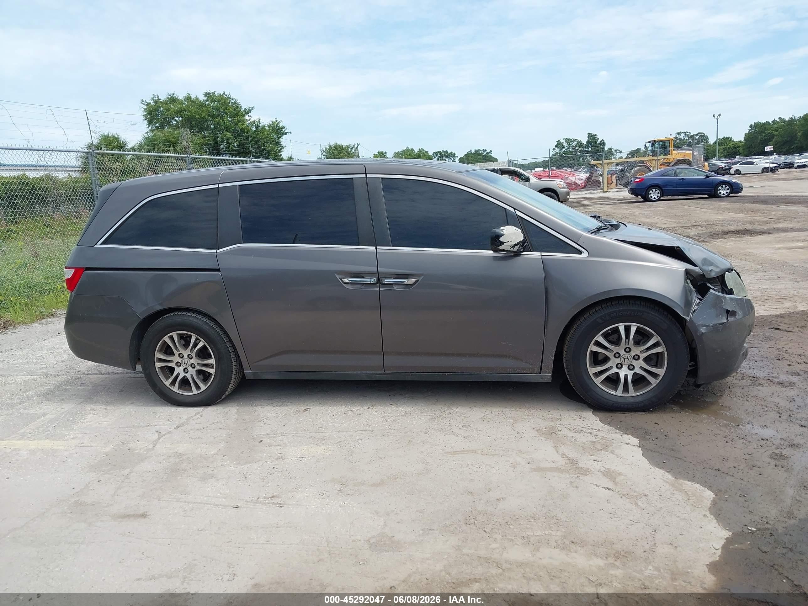 2011 Honda Odyssey Ex-l Gray vin: 5FNRL5H65BB026845
