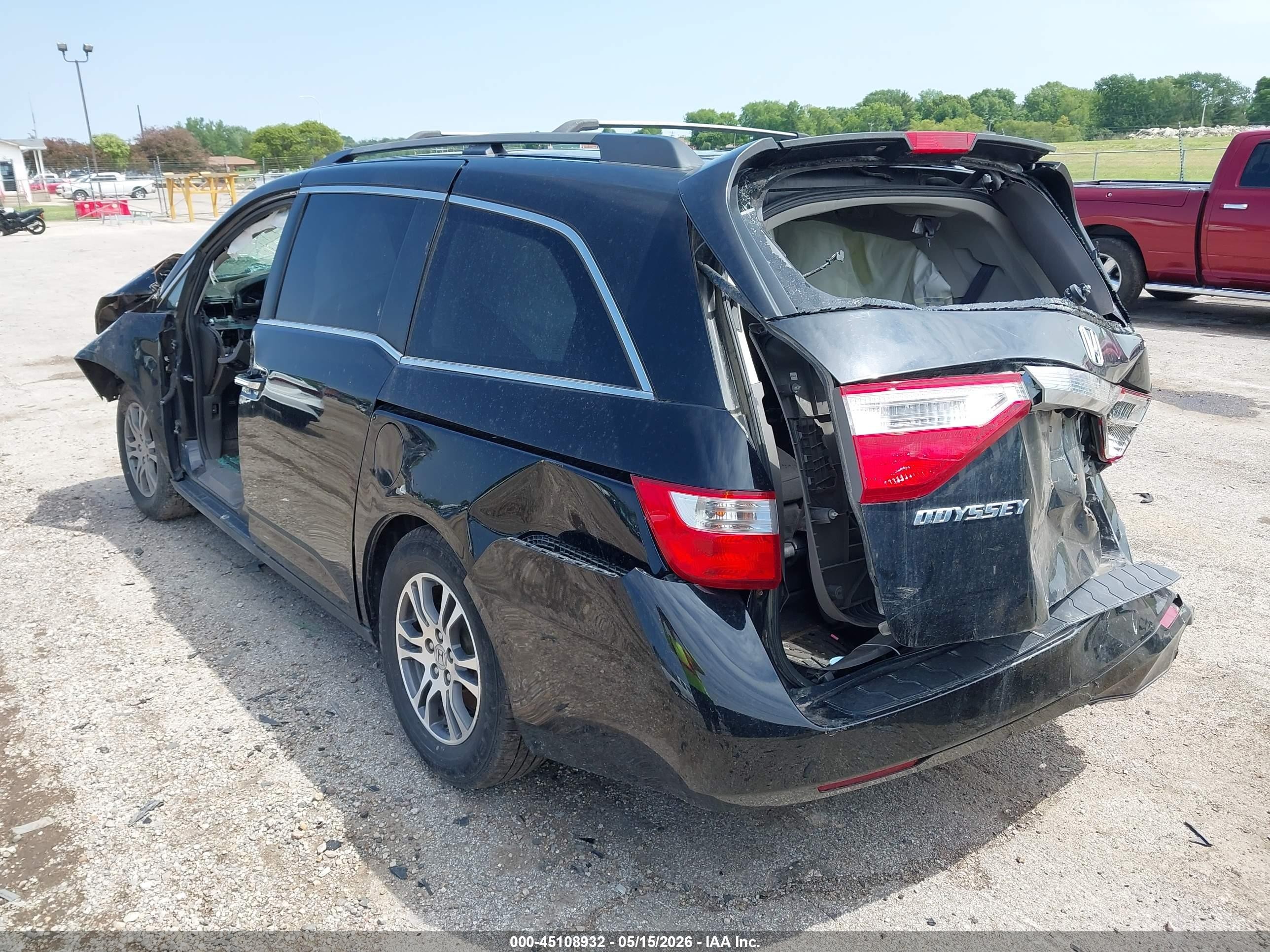 2011 Honda Odyssey Ex-l Black vin: 5FNRL5H65BB035108