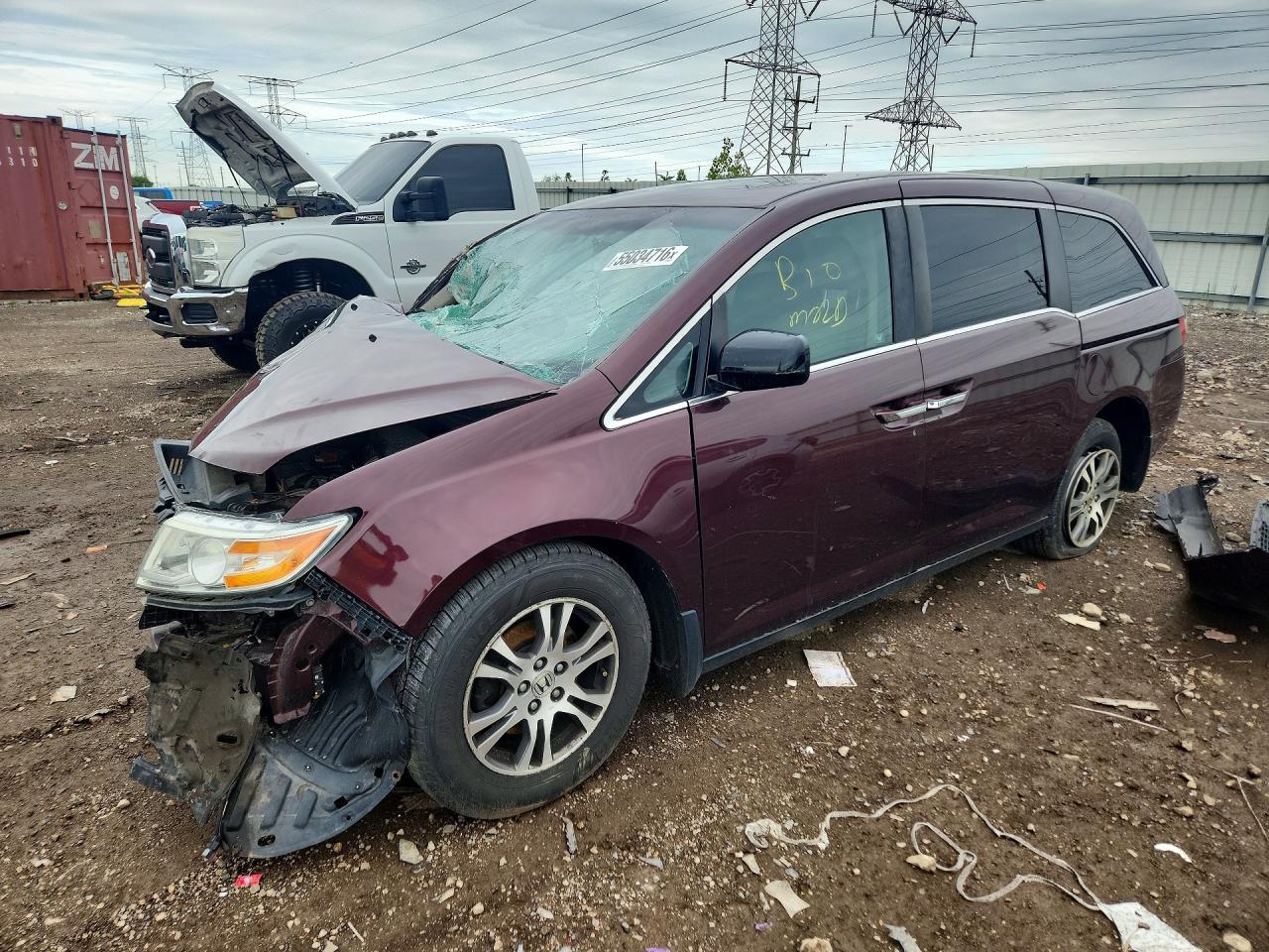 2011 Honda Odyssey Exl Brown vin: 5FNRL5H65BB046674