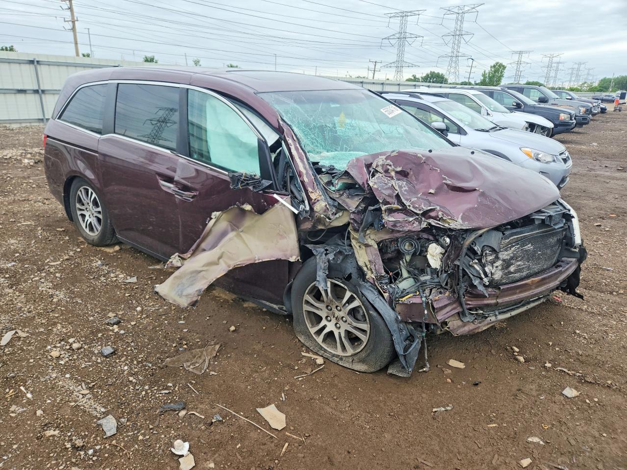 2011 Honda Odyssey Exl Brown vin: 5FNRL5H65BB046674