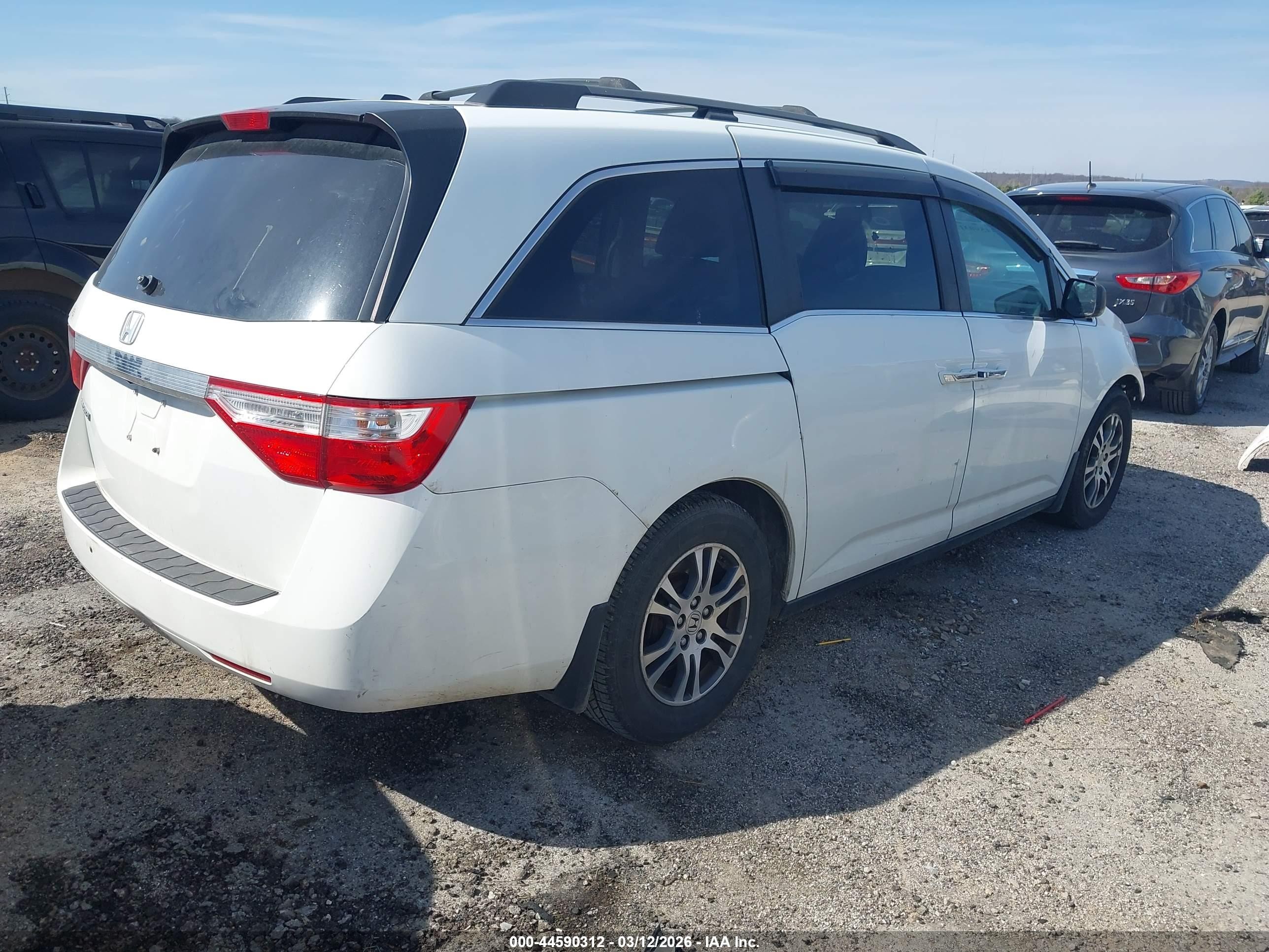 2011 Honda Odyssey Ex-l White vin: 5FNRL5H65BB053026