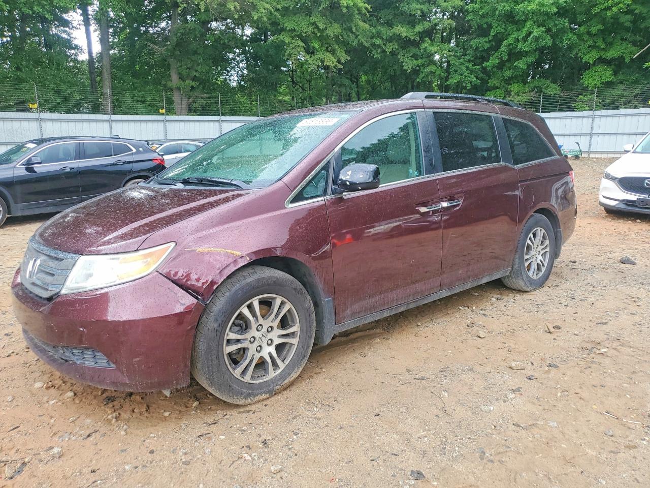 2011 Honda Odyssey Exl Burgundy vin: 5FNRL5H65BB066410