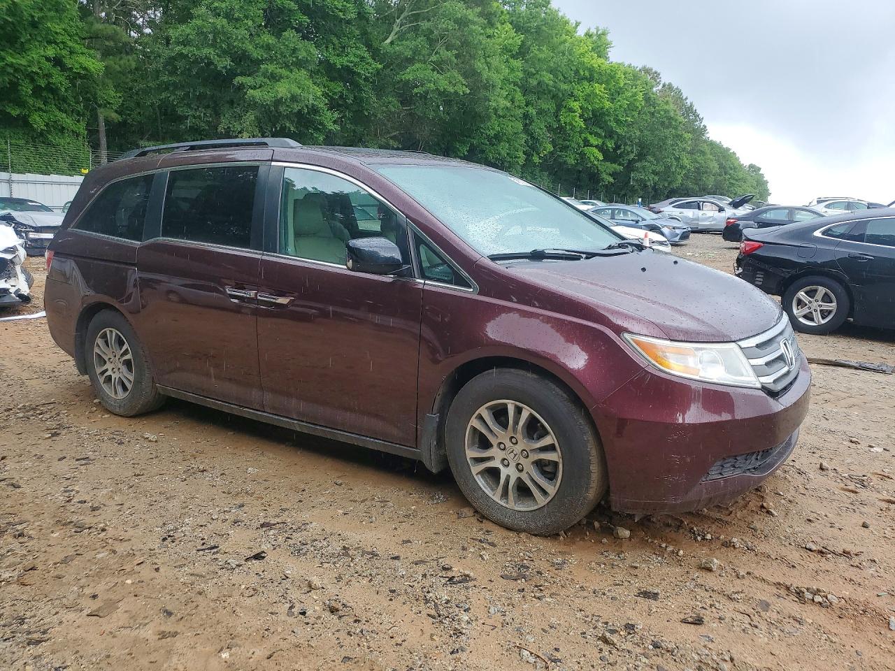 2011 Honda Odyssey Exl Burgundy vin: 5FNRL5H65BB066410