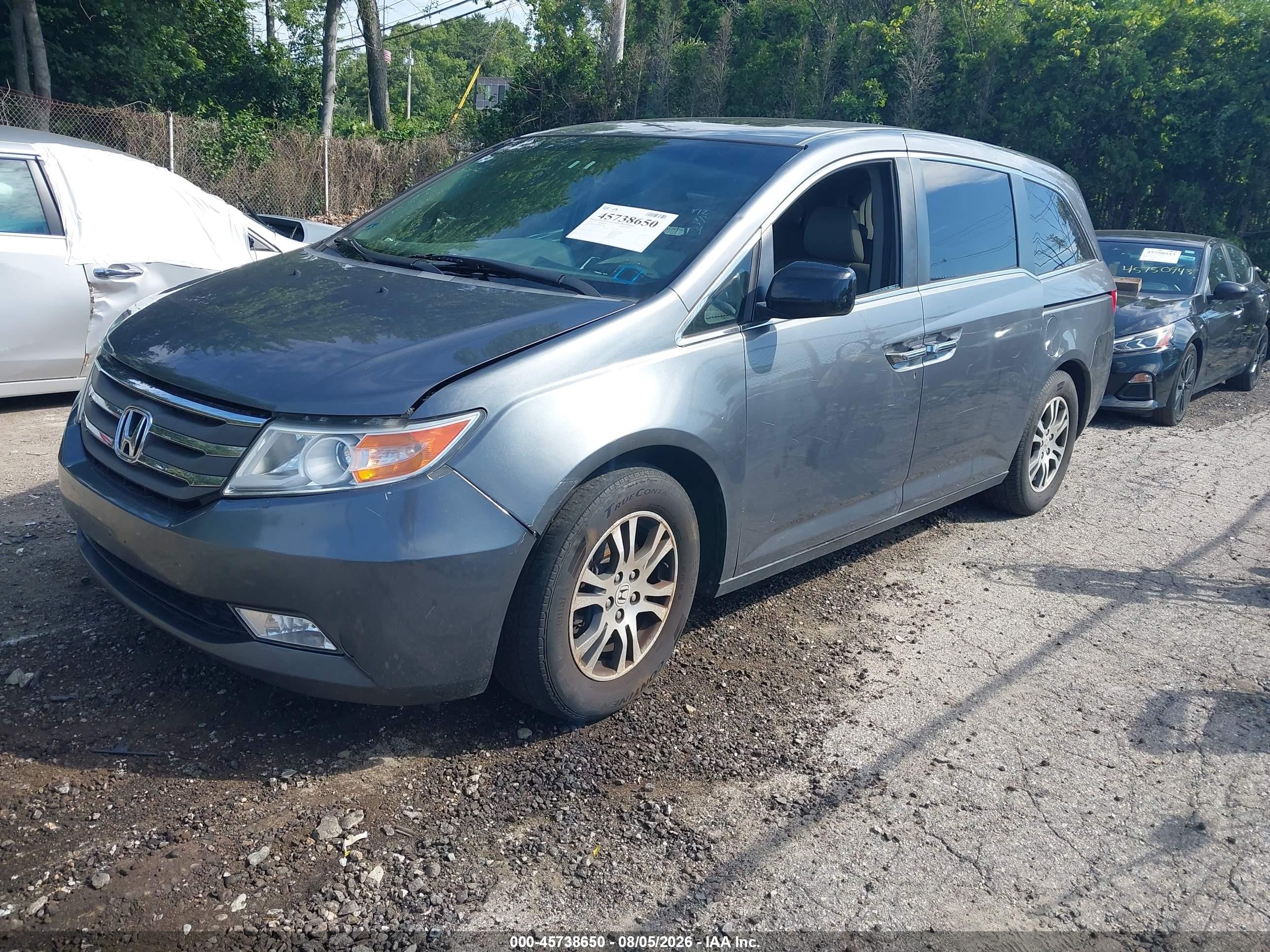 2011 Honda Odyssey Ex-l Gray vin: 5FNRL5H65BB093462