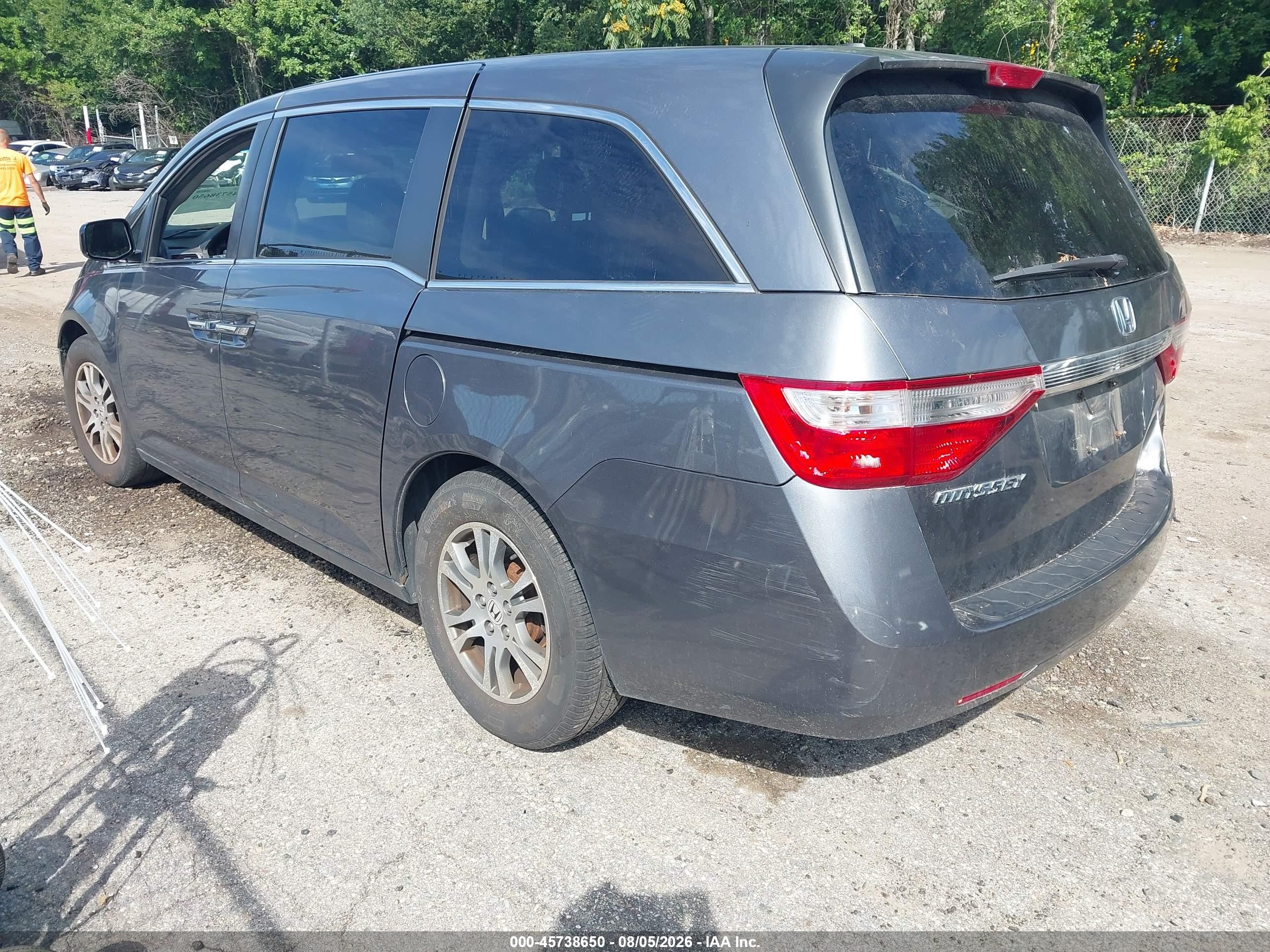 2011 Honda Odyssey Ex-l Gray vin: 5FNRL5H65BB093462