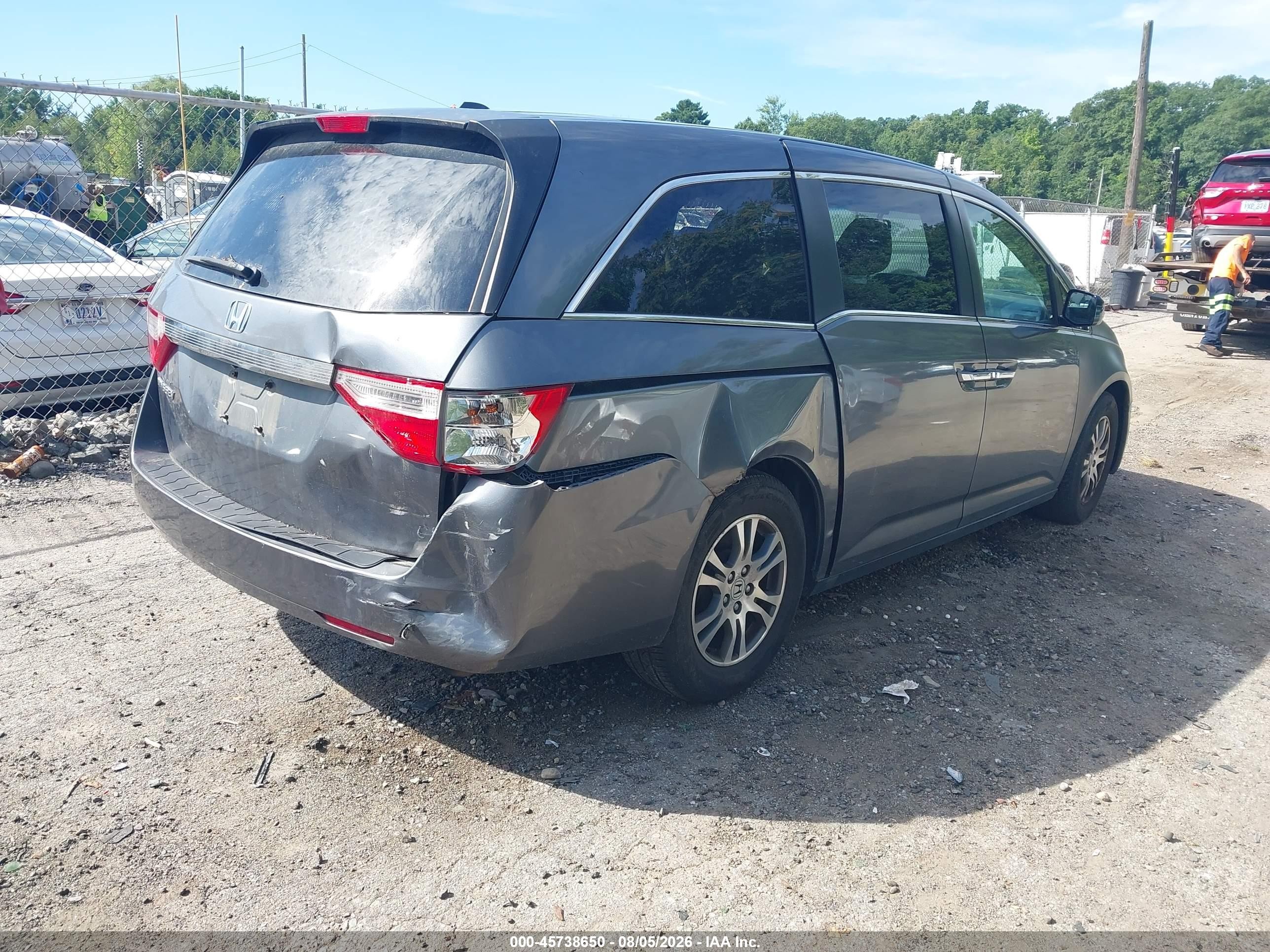2011 Honda Odyssey Ex-l Gray vin: 5FNRL5H65BB093462