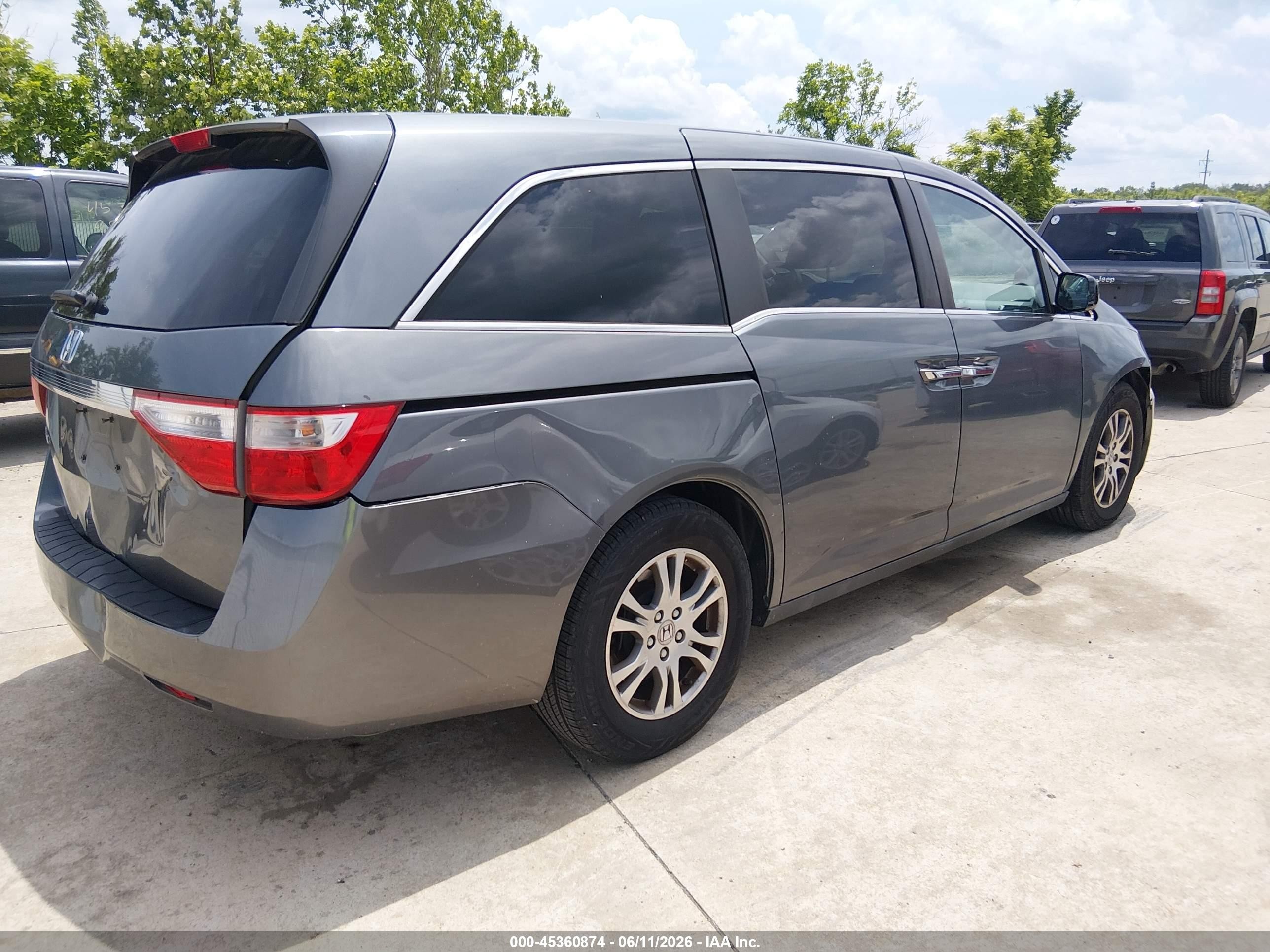 2012 Honda Odyssey Ex-l Gray vin: 5FNRL5H65CB003809