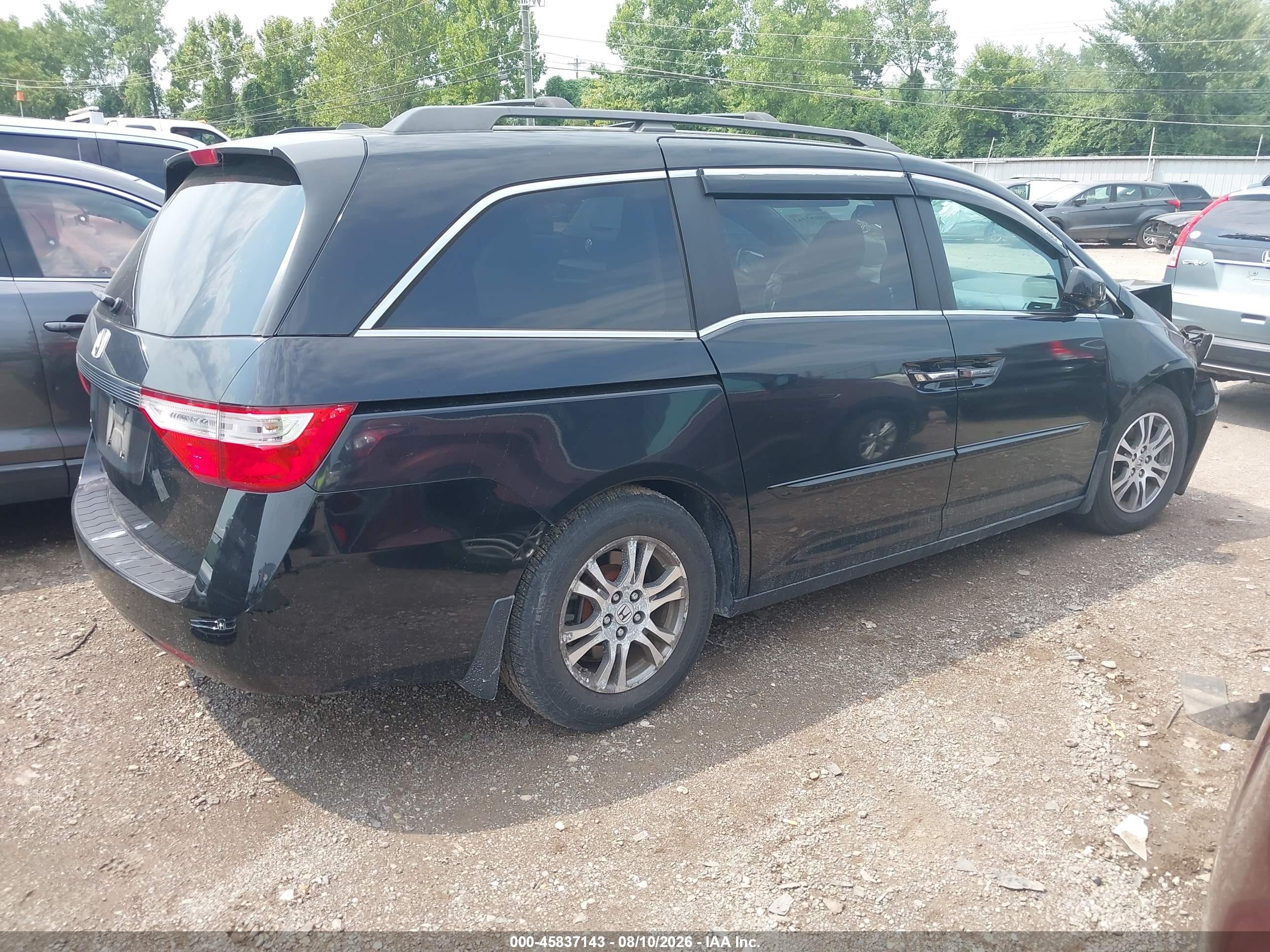 2012 Honda Odyssey Ex-l Черный vin: 5FNRL5H65CB014731