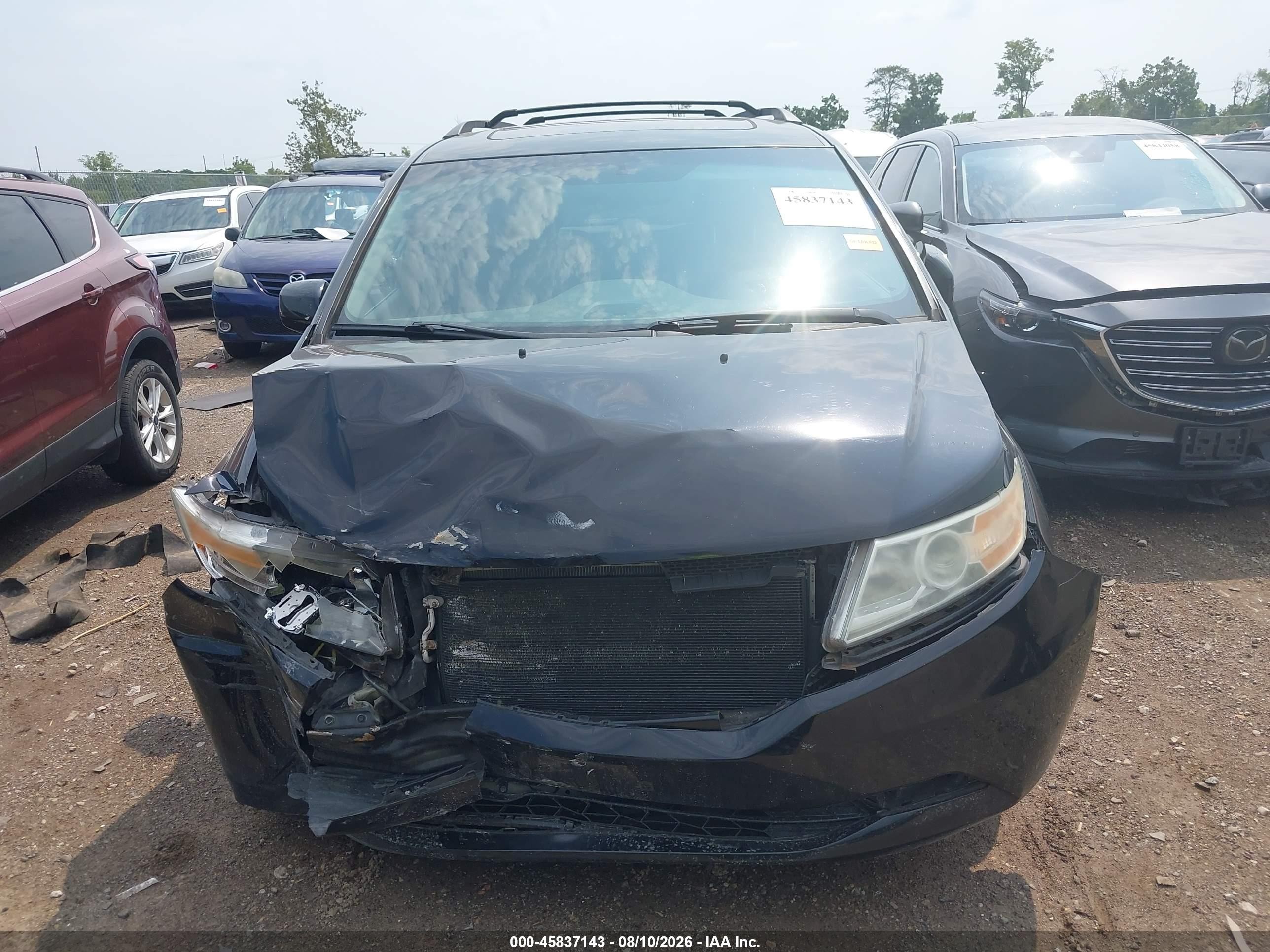 2012 Honda Odyssey Ex-l Черный vin: 5FNRL5H65CB014731