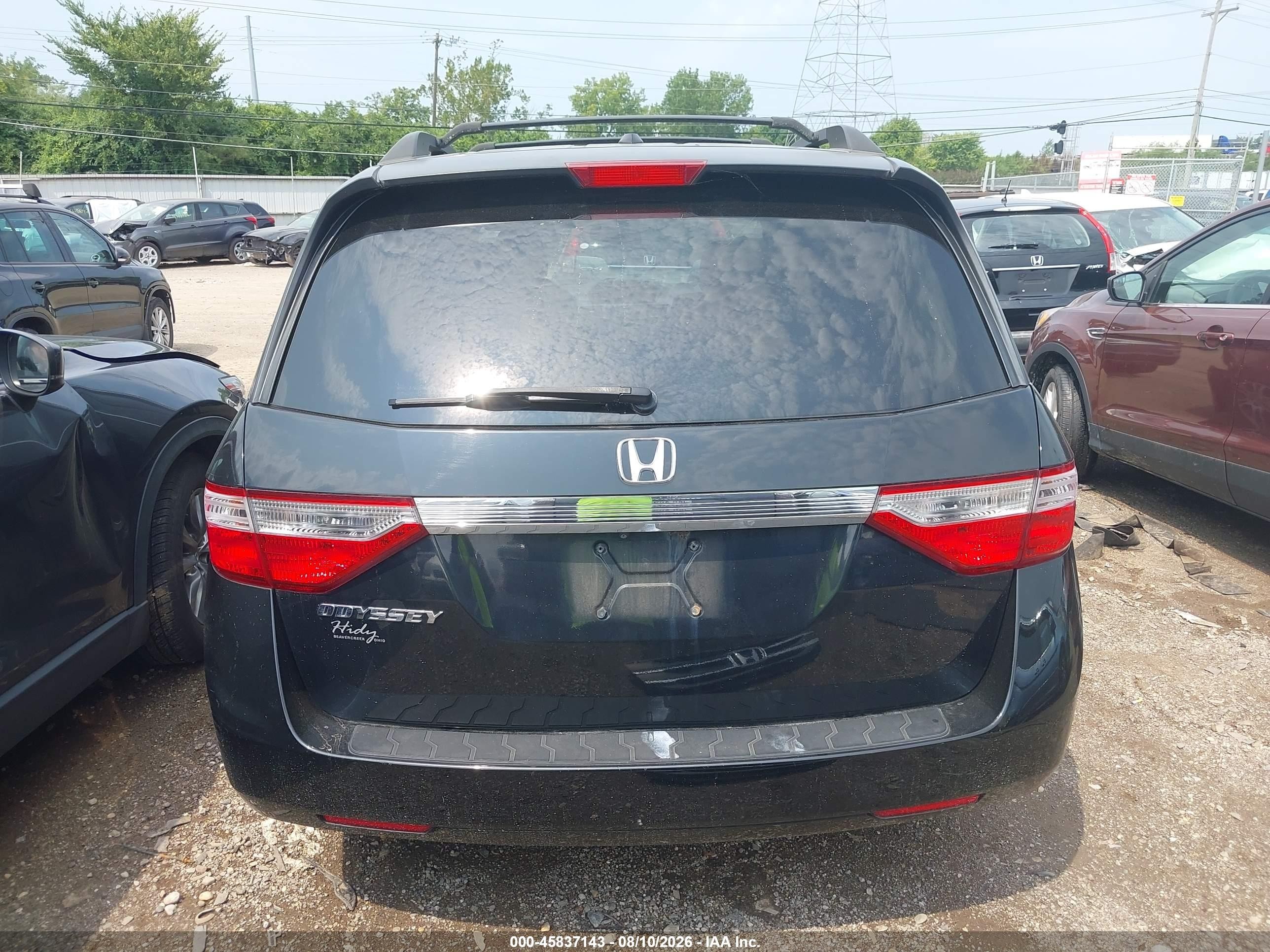 2012 Honda Odyssey Ex-l Черный vin: 5FNRL5H65CB014731