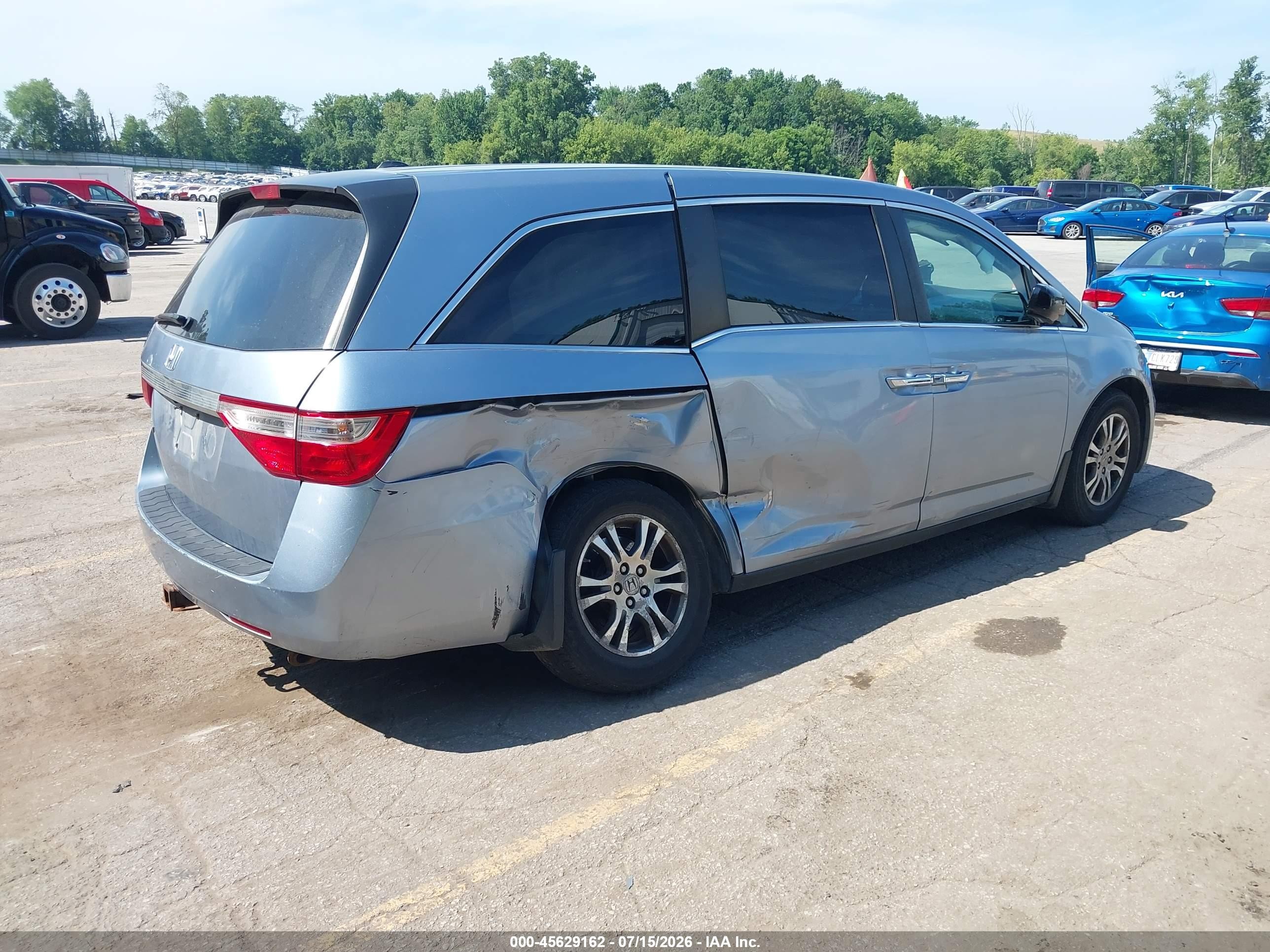 2012 Honda Odyssey Ex-l Light Blue vin: 5FNRL5H65CB022361