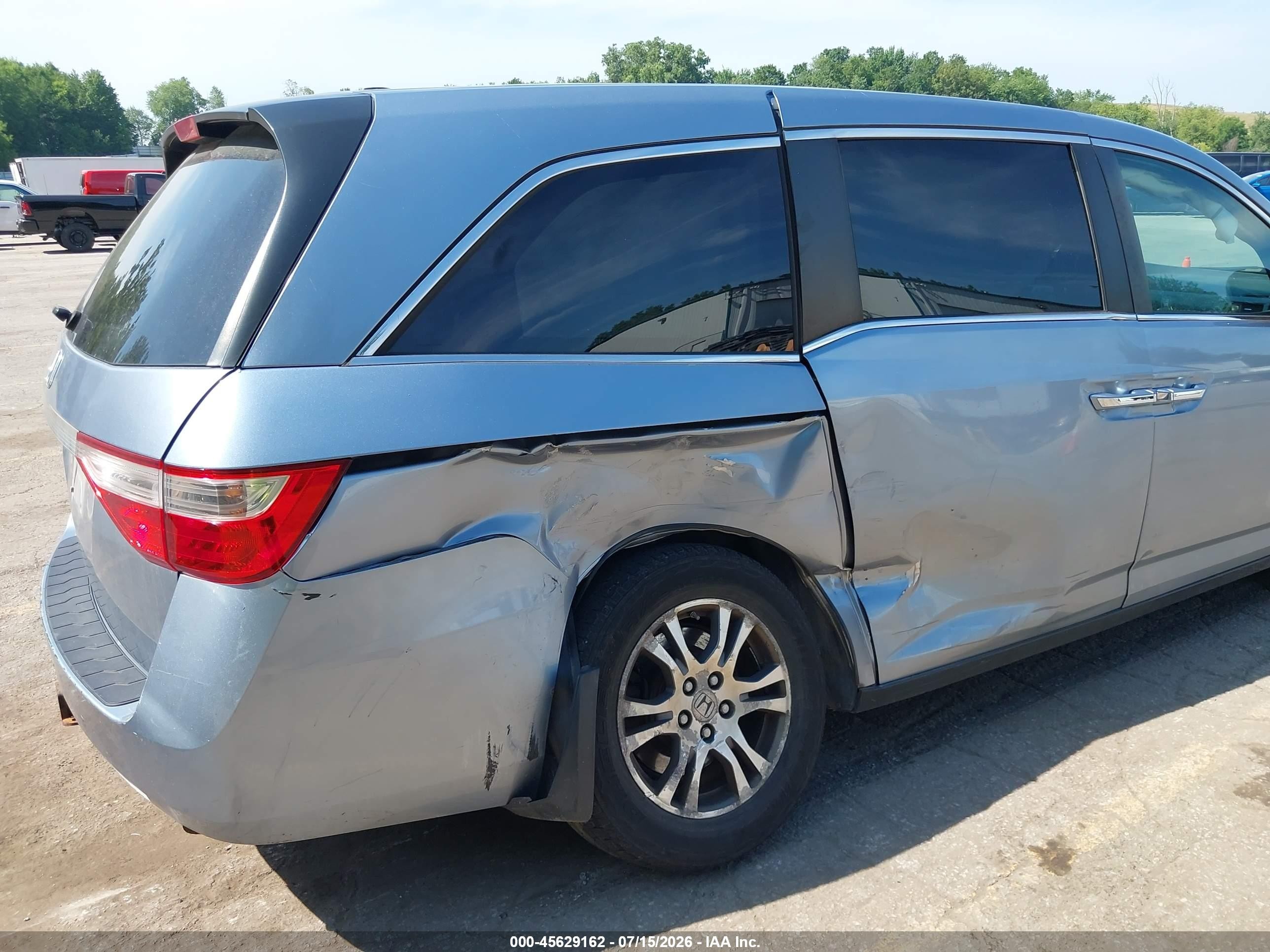 2012 Honda Odyssey Ex-l Light Blue vin: 5FNRL5H65CB022361