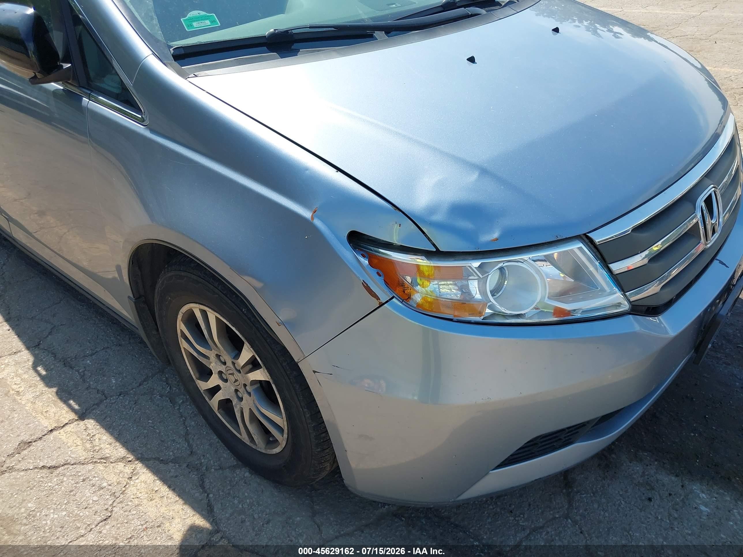 2012 Honda Odyssey Ex-l Light Blue vin: 5FNRL5H65CB022361