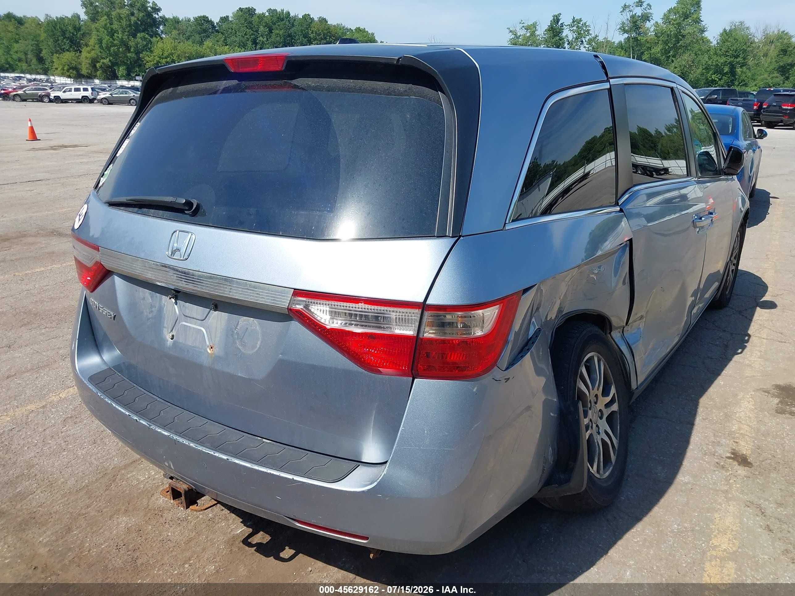2012 Honda Odyssey Ex-l Light Blue vin: 5FNRL5H65CB022361
