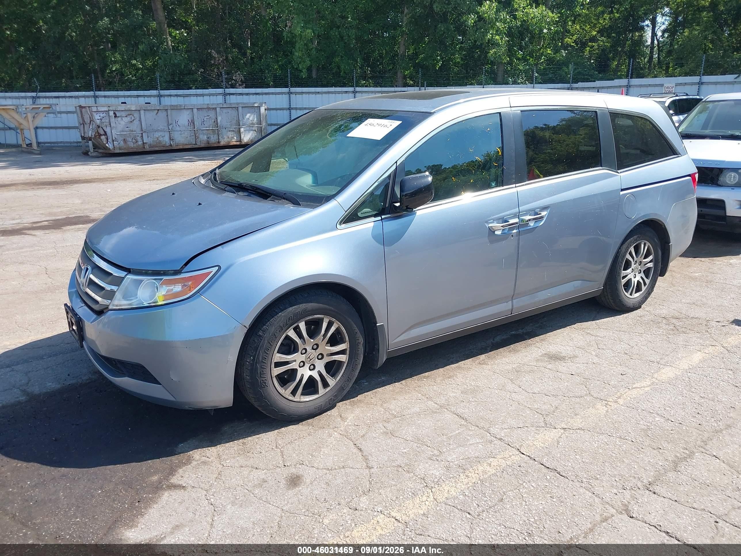 2012 Honda Odyssey Ex-l Light Blue vin: 5FNRL5H65CB022361