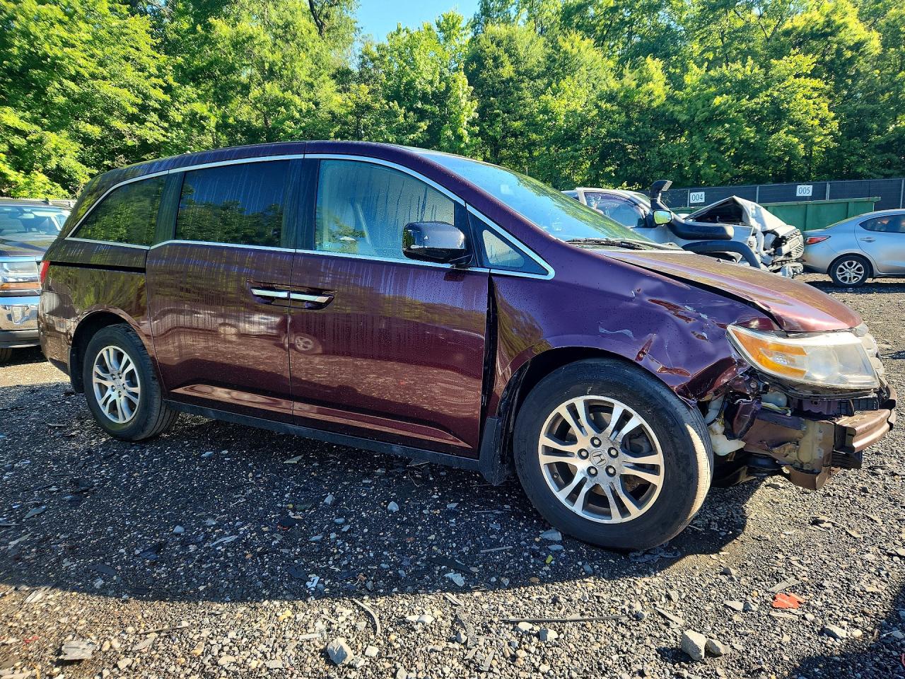 2012 Honda Odyssey Exl Burgundy vin: 5FNRL5H65CB041802
