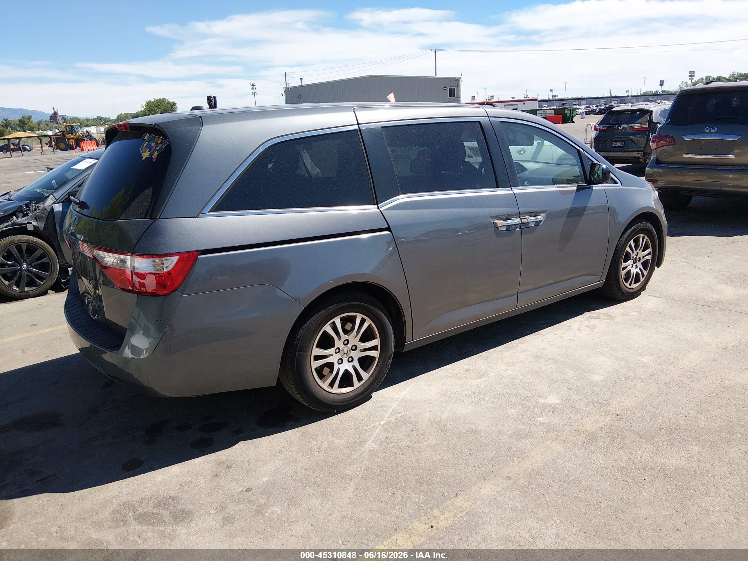 2012 Honda Odyssey Ex-l Gray vin: 5FNRL5H65CB043808