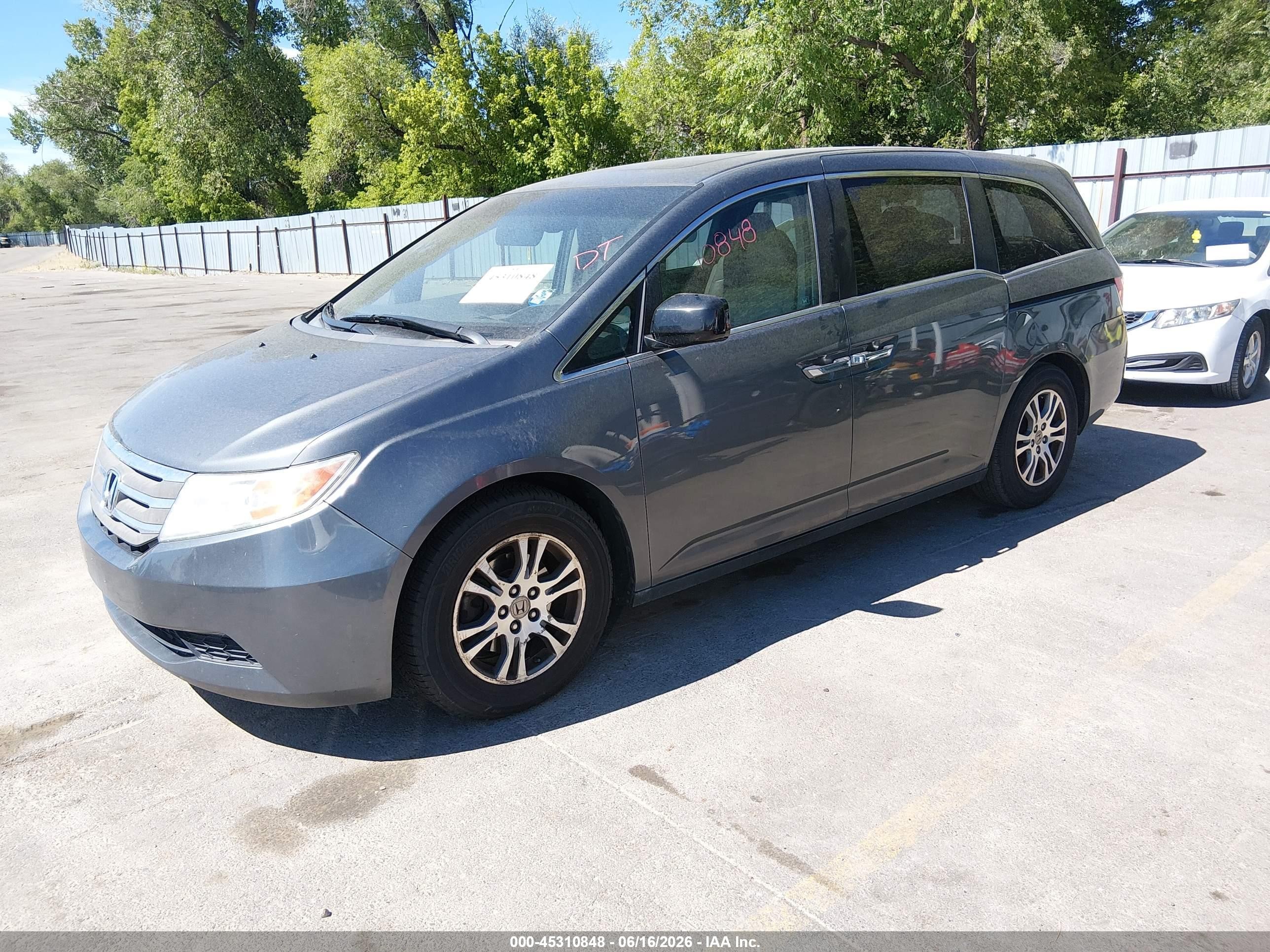 2012 Honda Odyssey Ex-l Gray vin: 5FNRL5H65CB043808