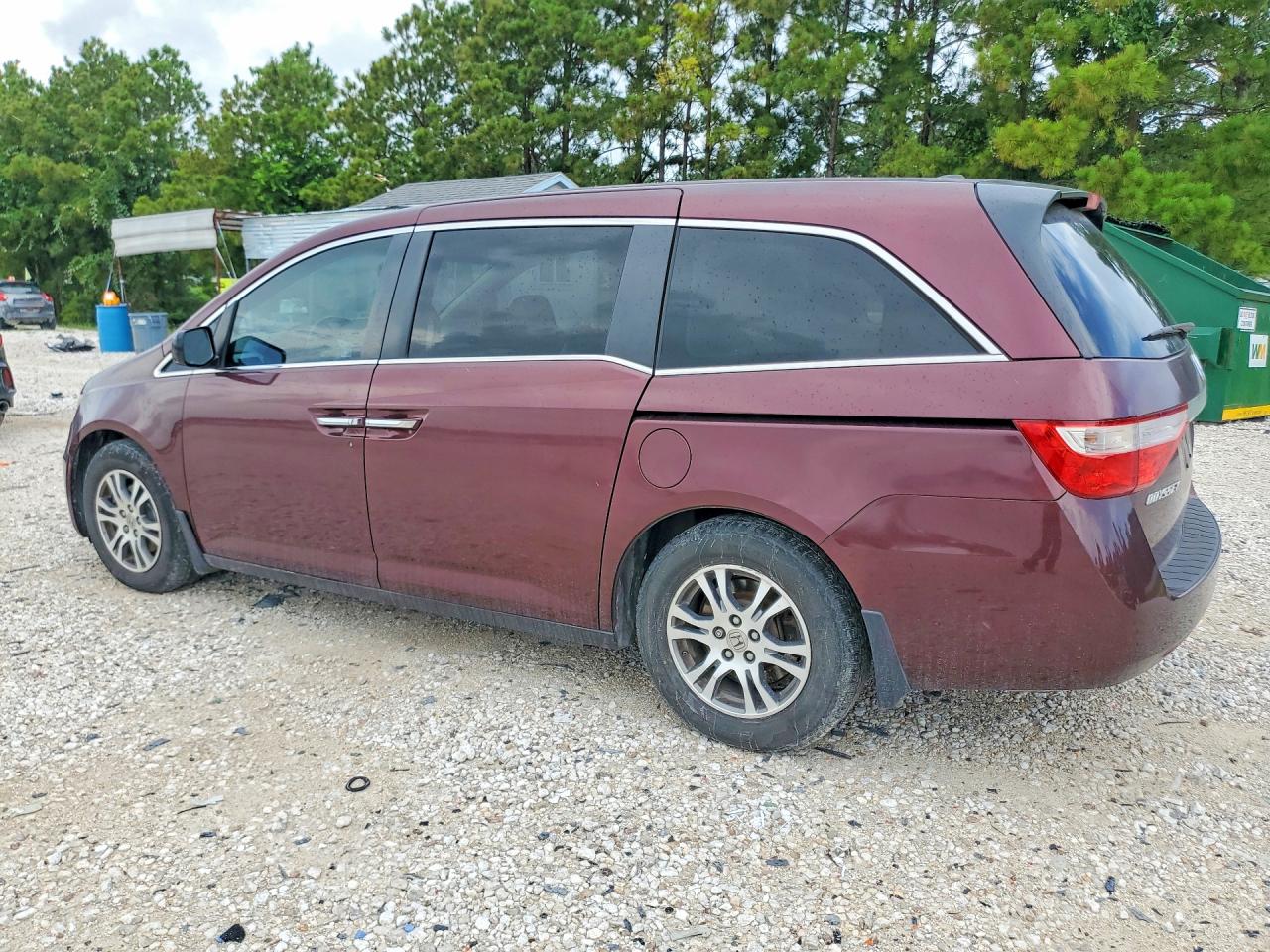 2012 Honda Odyssey Exl Burgundy vin: 5FNRL5H65CB047647