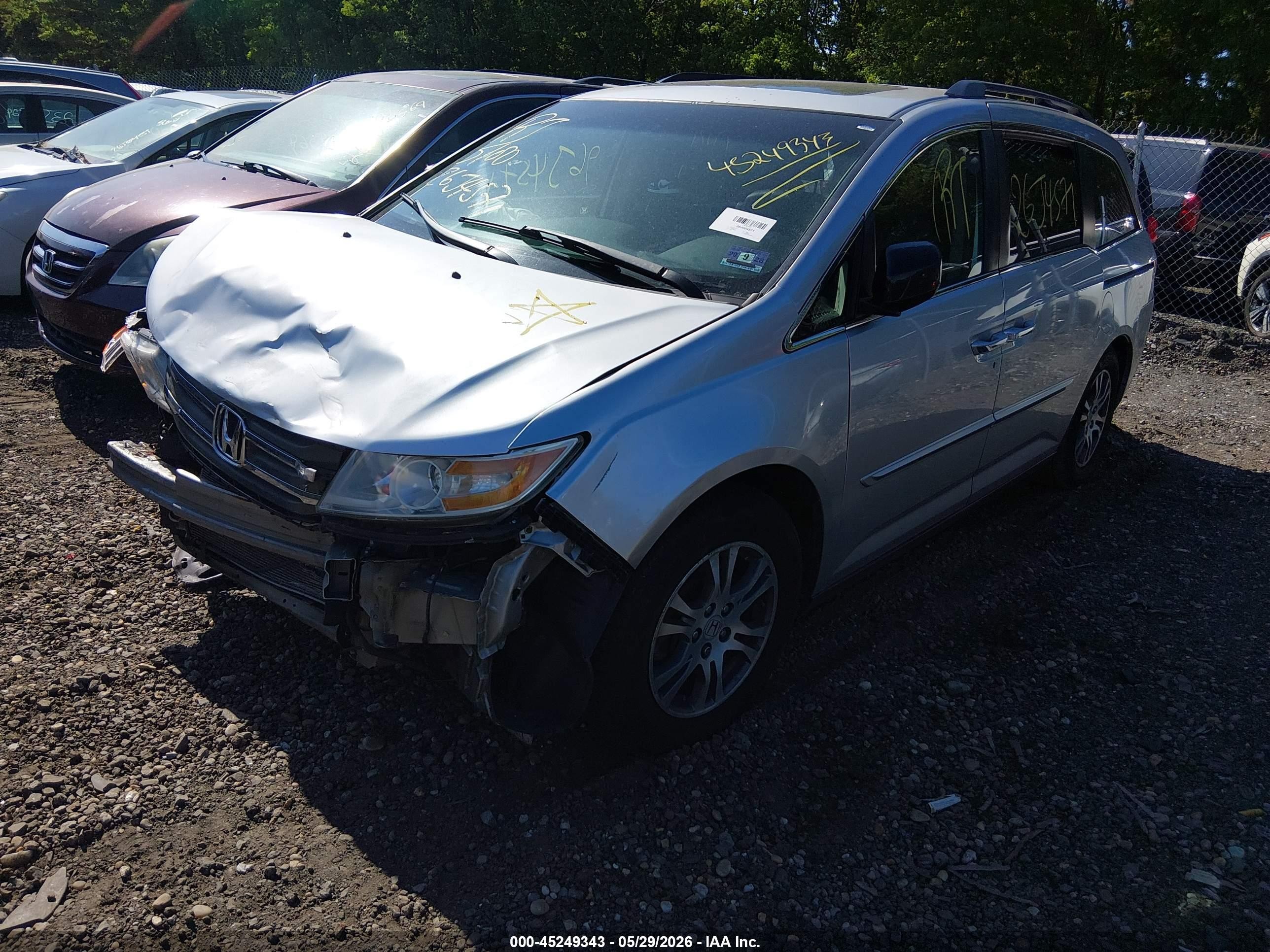 2012 Honda Odyssey Ex-l Gray vin: 5FNRL5H65CB056879