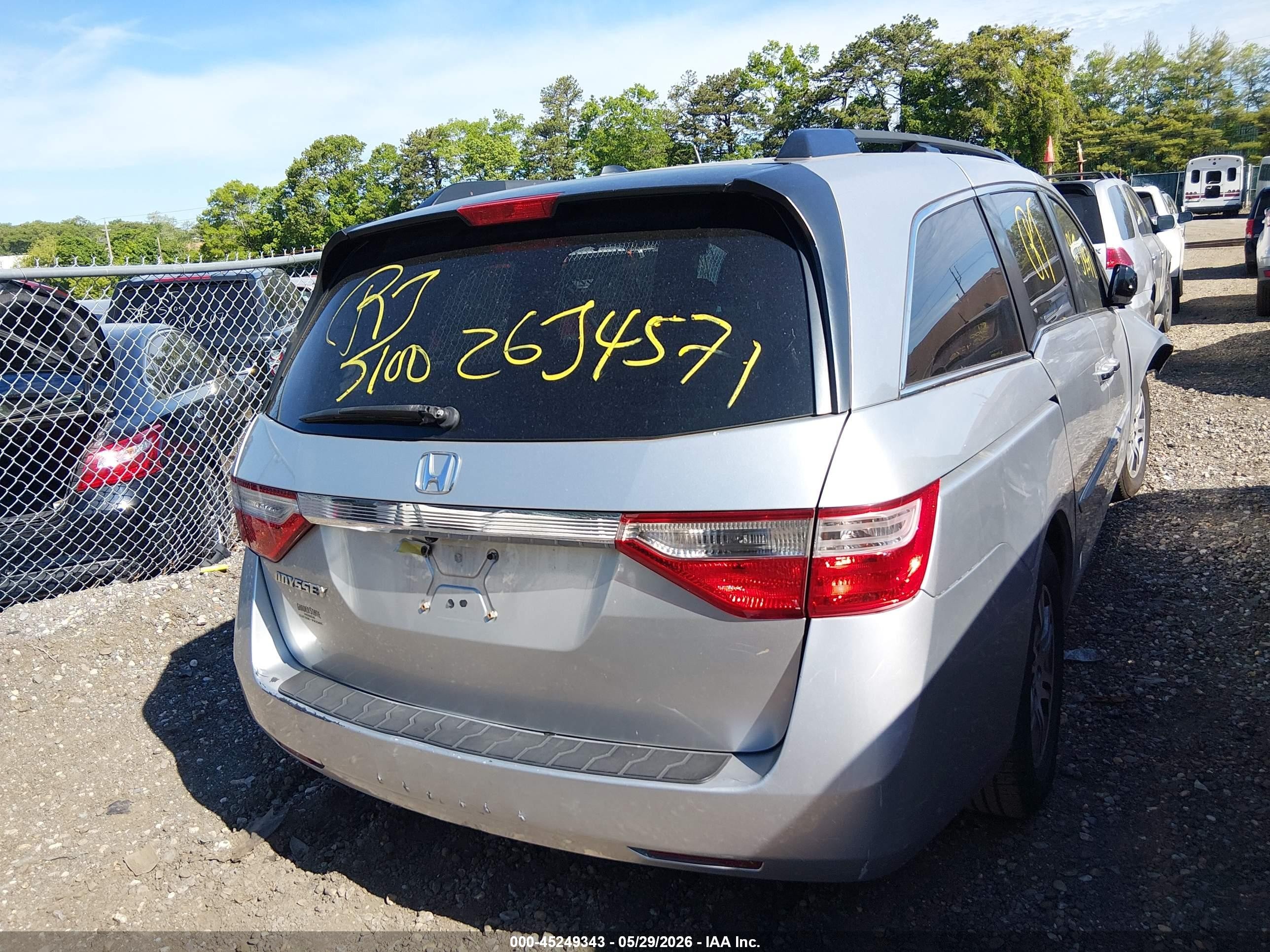 2012 Honda Odyssey Ex-l Gray vin: 5FNRL5H65CB056879