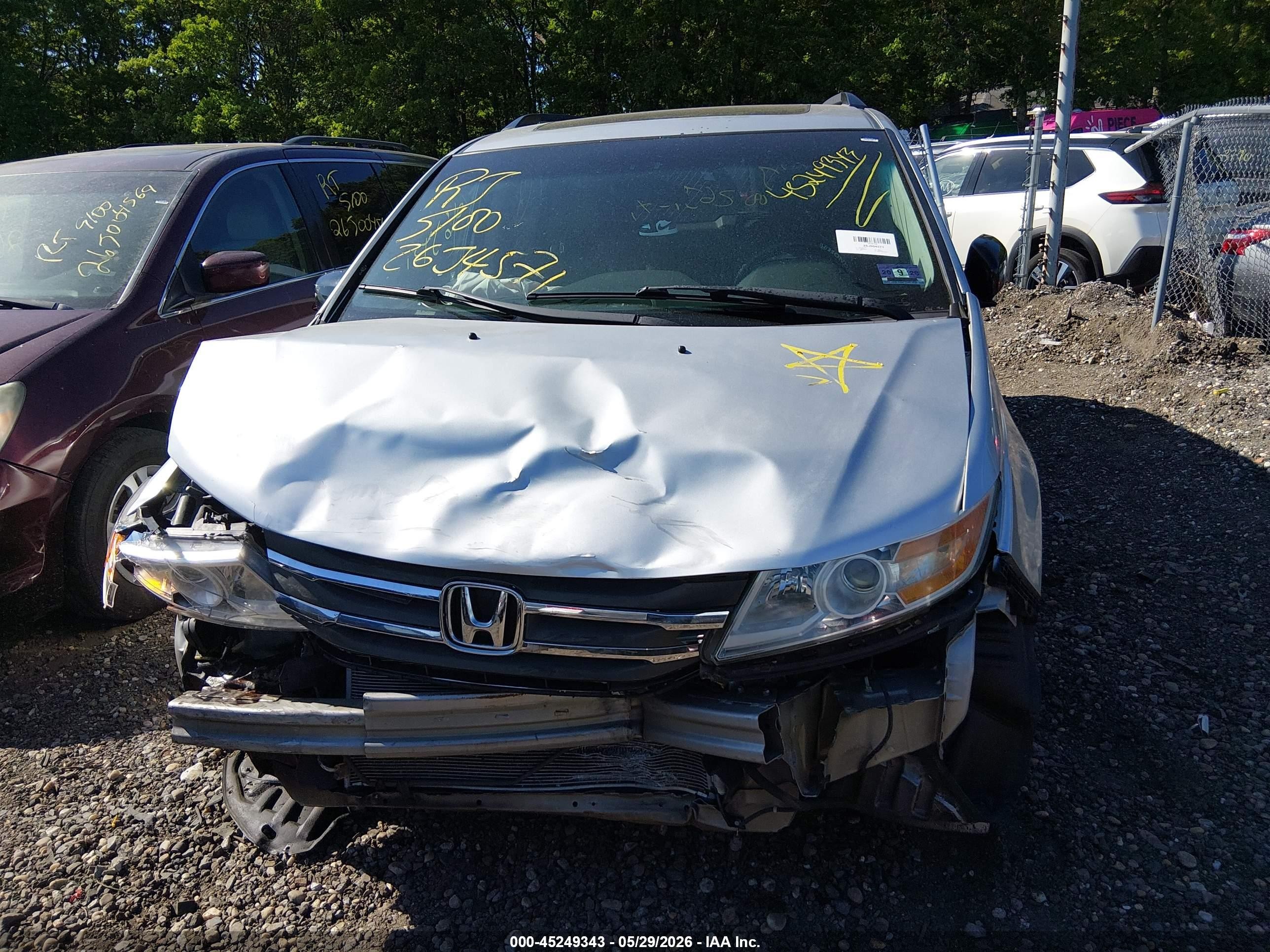 2012 Honda Odyssey Ex-l Gray vin: 5FNRL5H65CB056879