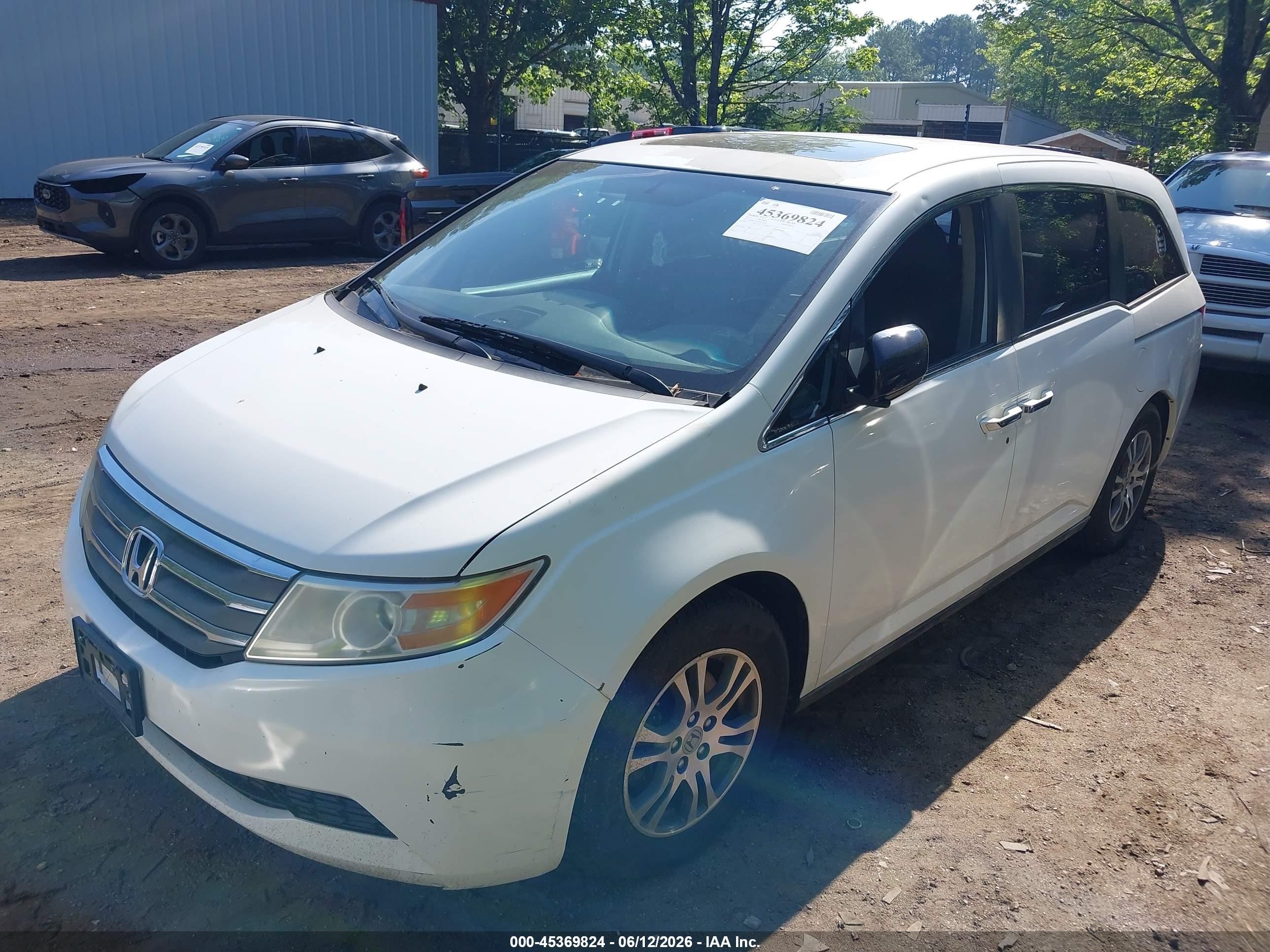 2012 Honda Odyssey Ex-l Белый vin: 5FNRL5H65CB077005