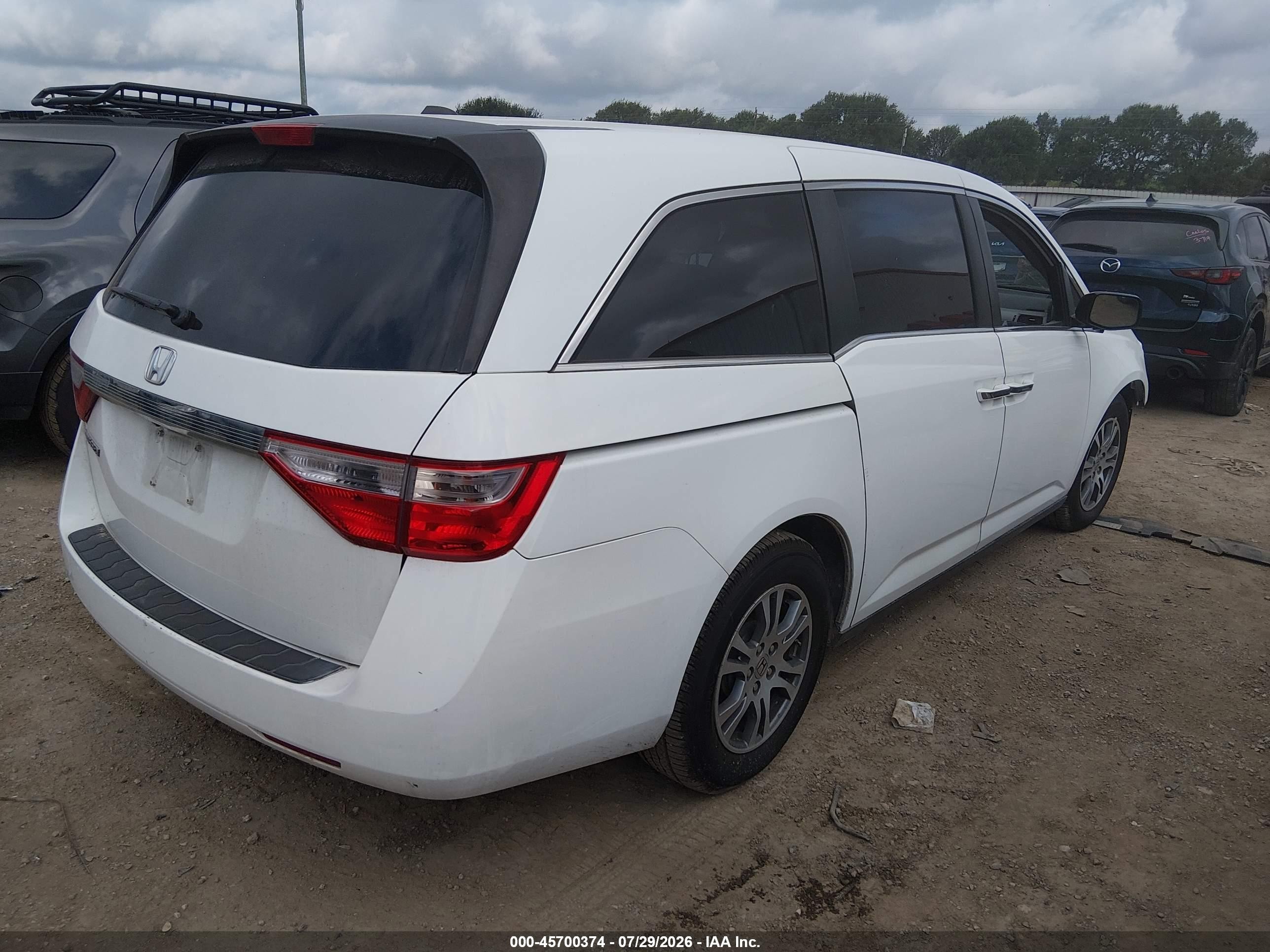 2012 Honda Odyssey Ex-l White vin: 5FNRL5H65CB092135