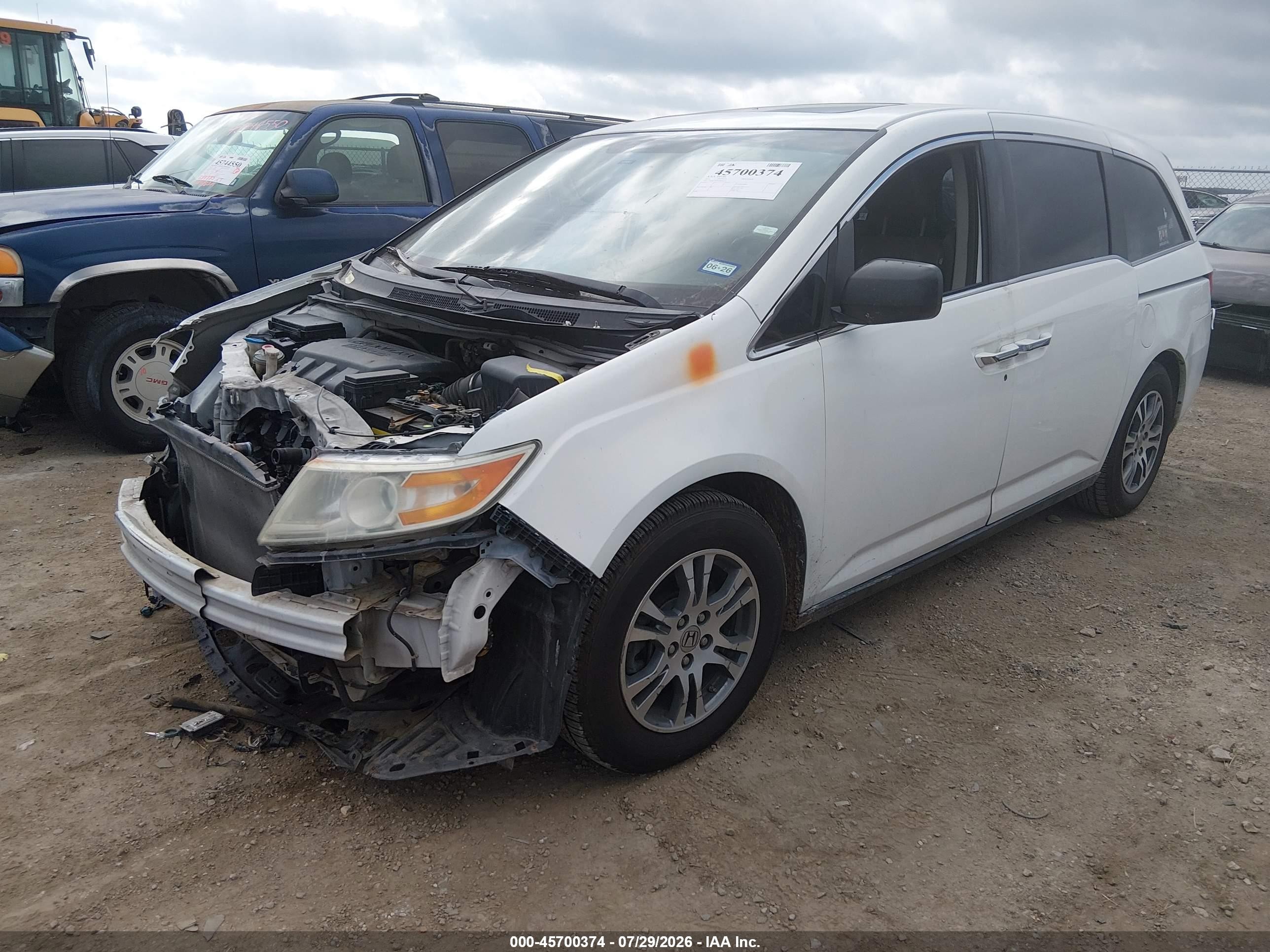 2012 Honda Odyssey Ex-l White vin: 5FNRL5H65CB092135