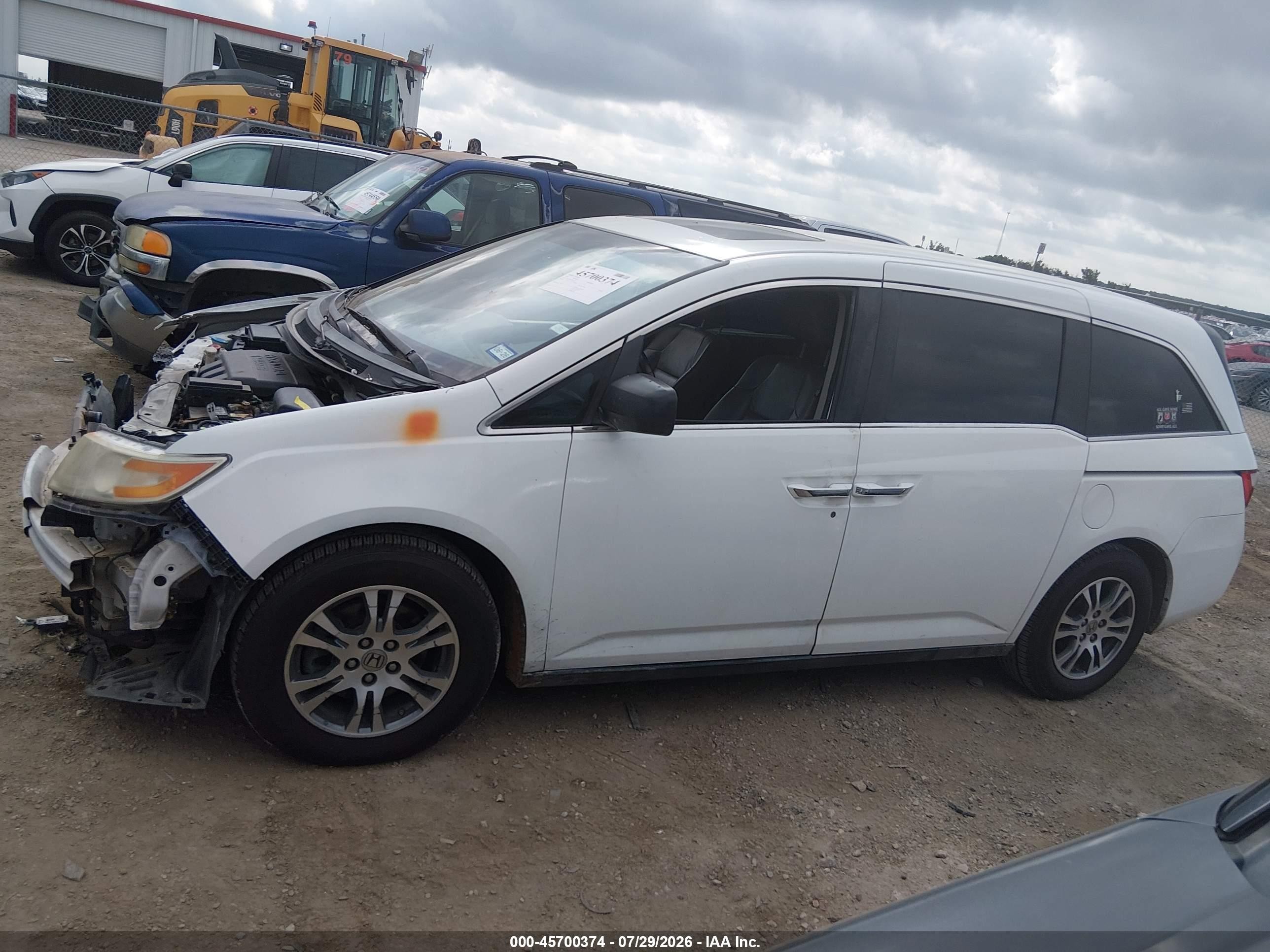 2012 Honda Odyssey Ex-l White vin: 5FNRL5H65CB092135