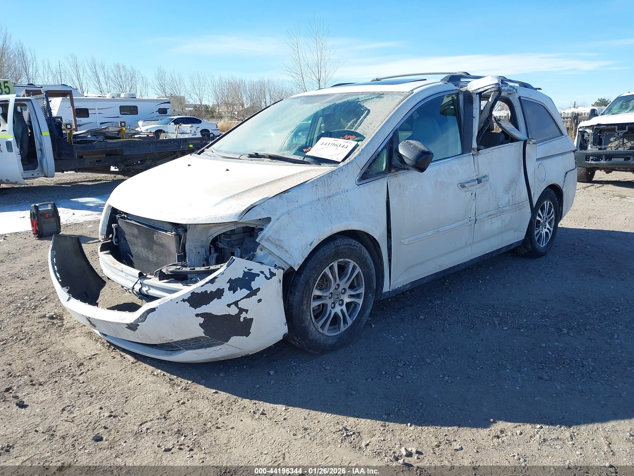 2012 Honda Odyssey Ex-l Белый vin: 5FNRL5H65CB108916