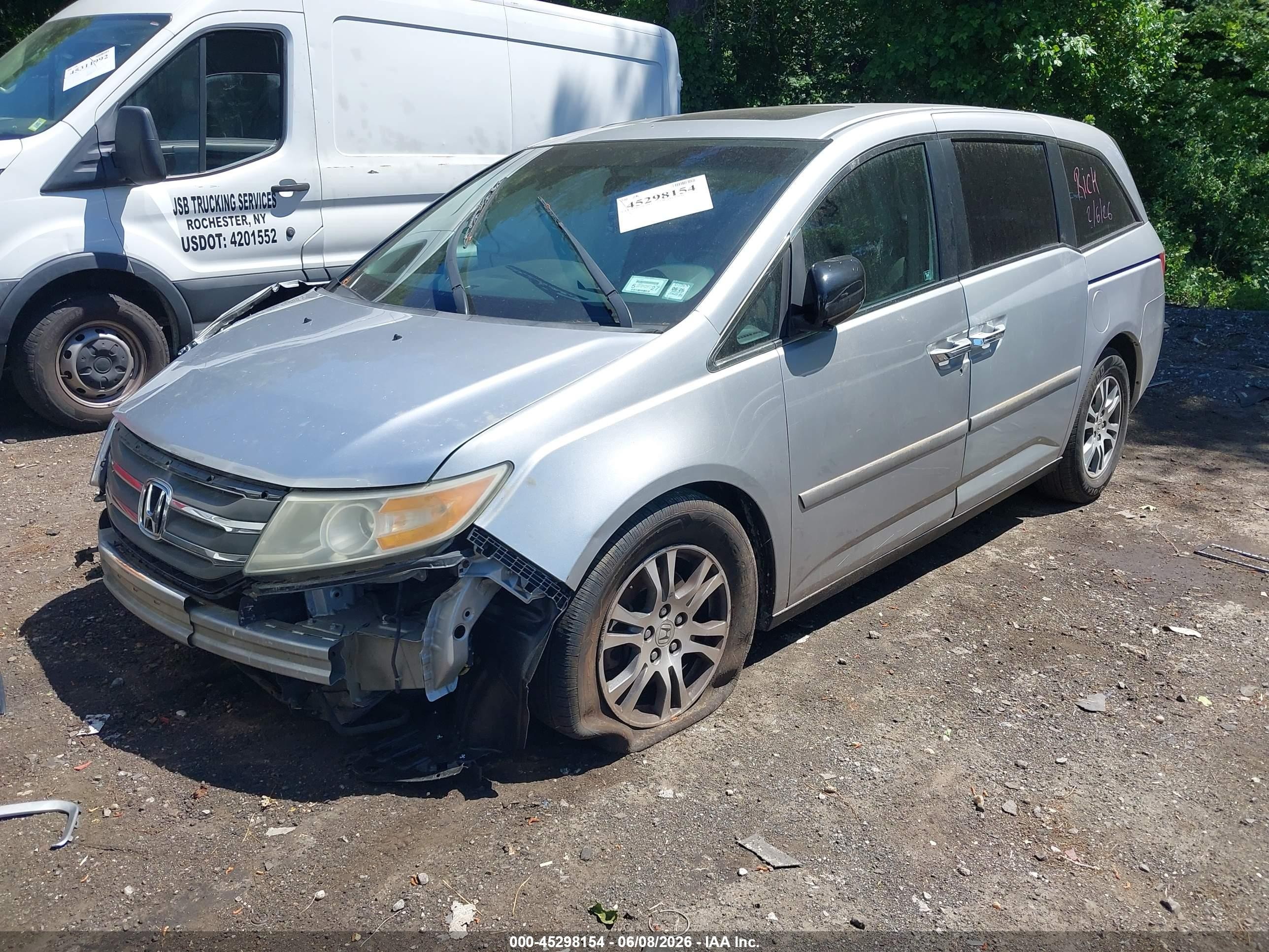2012 Honda Odyssey Ex-l Gray vin: 5FNRL5H65CB110374