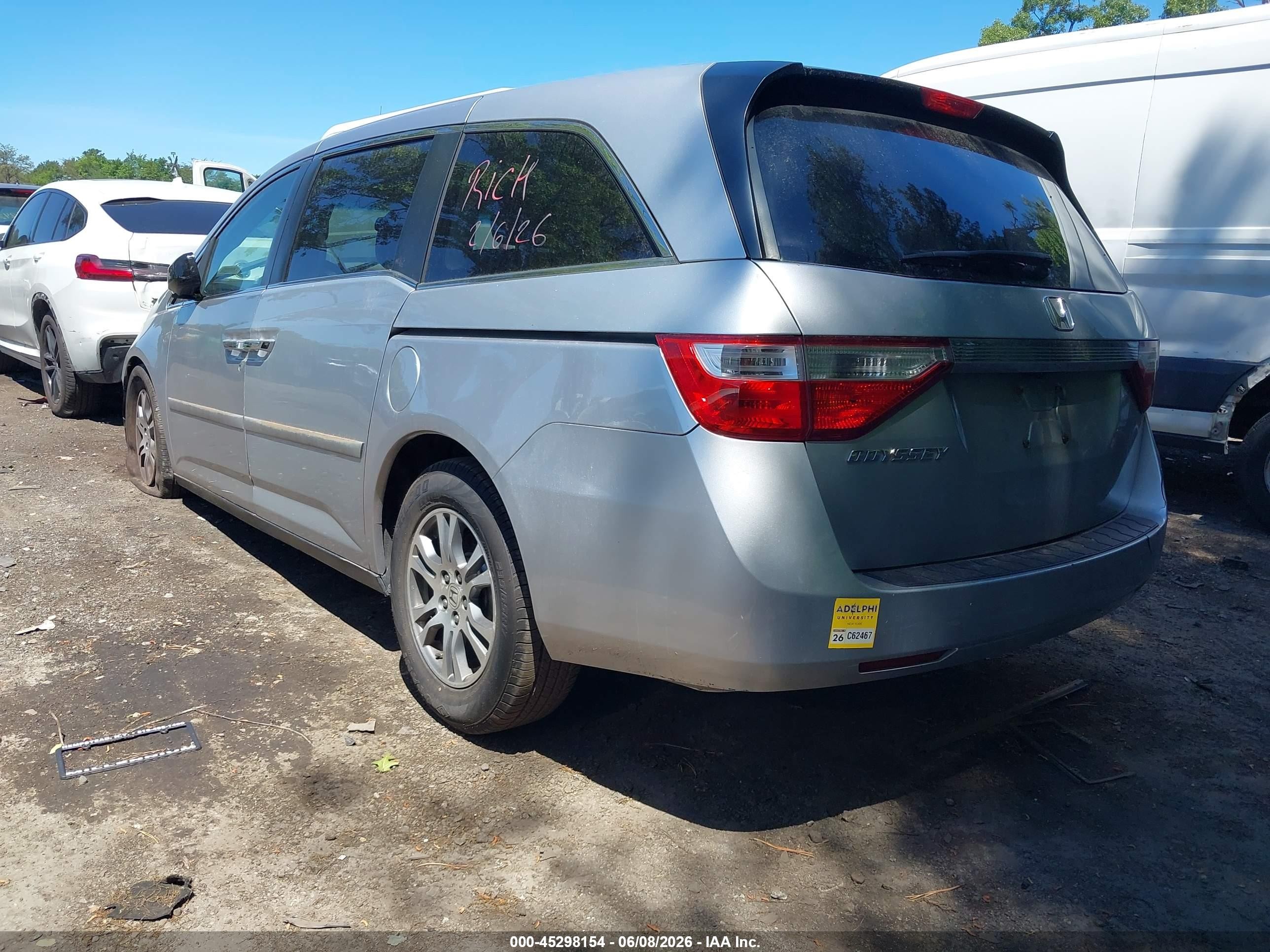 2012 Honda Odyssey Ex-l Gray vin: 5FNRL5H65CB110374