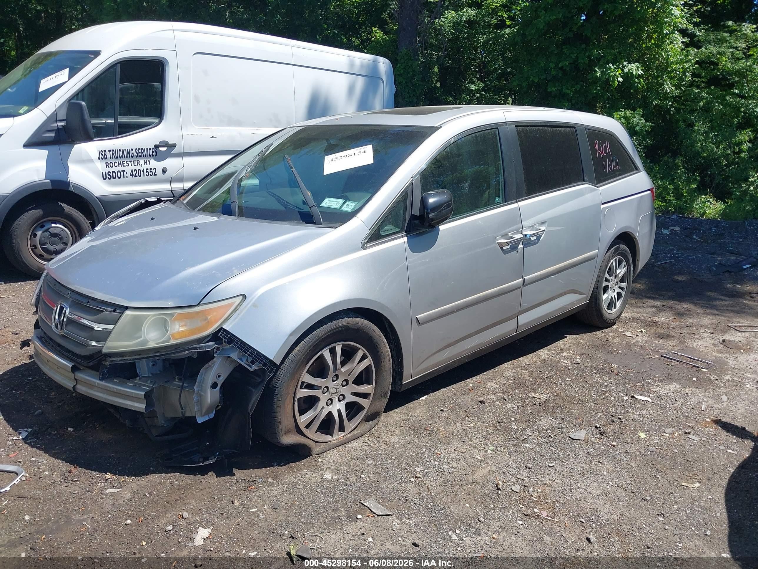 2012 Honda Odyssey Ex-l Gray vin: 5FNRL5H65CB110374