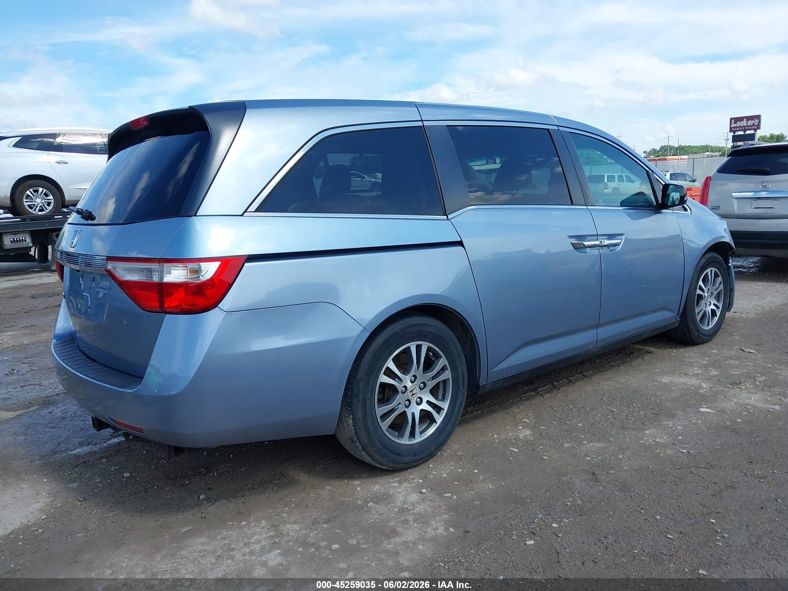 2012 Honda Odyssey Ex-l Light Blue vin: 5FNRL5H65CB114425