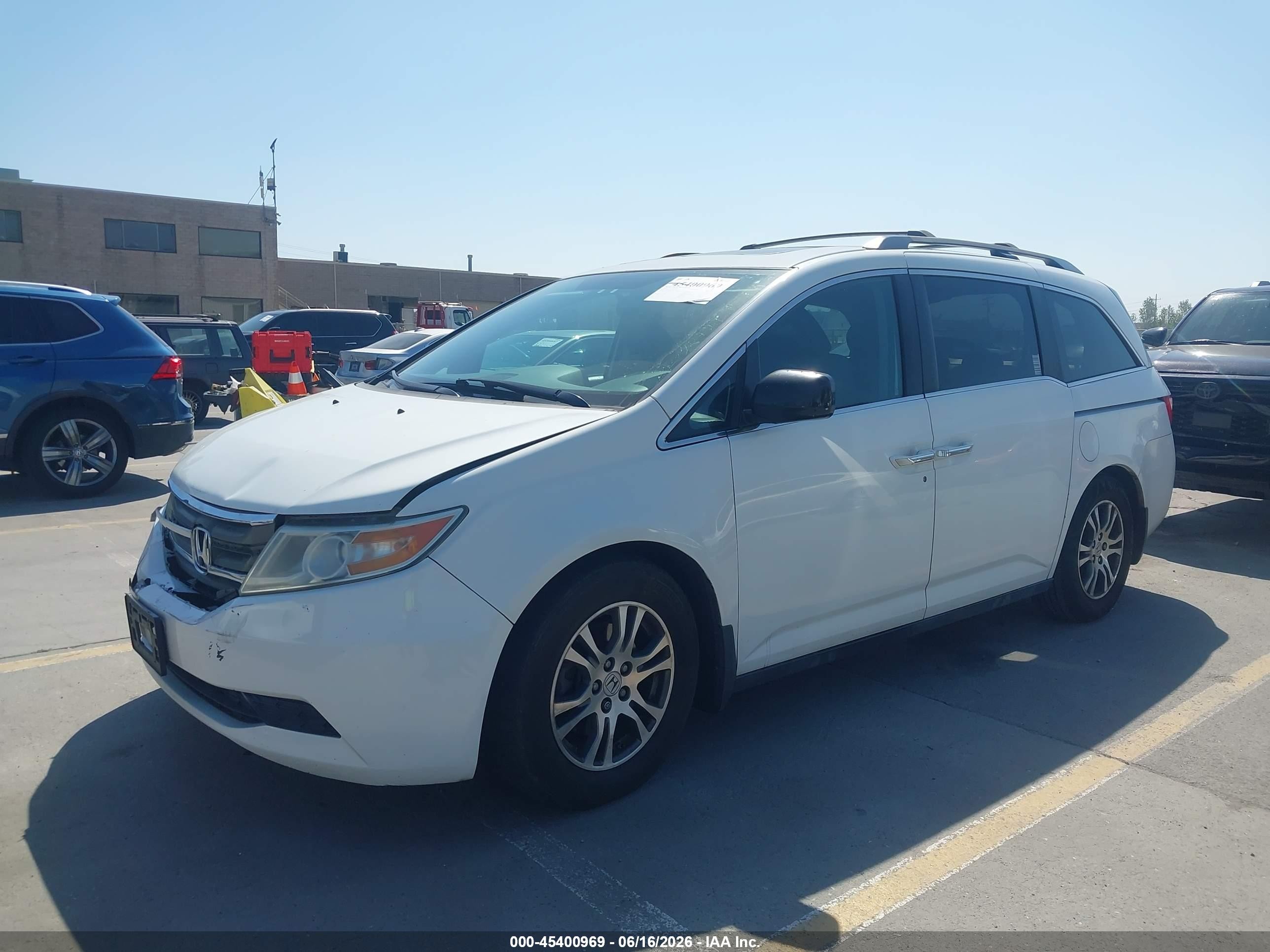 2013 Honda Odyssey Ex-l White vin: 5FNRL5H65DB007344