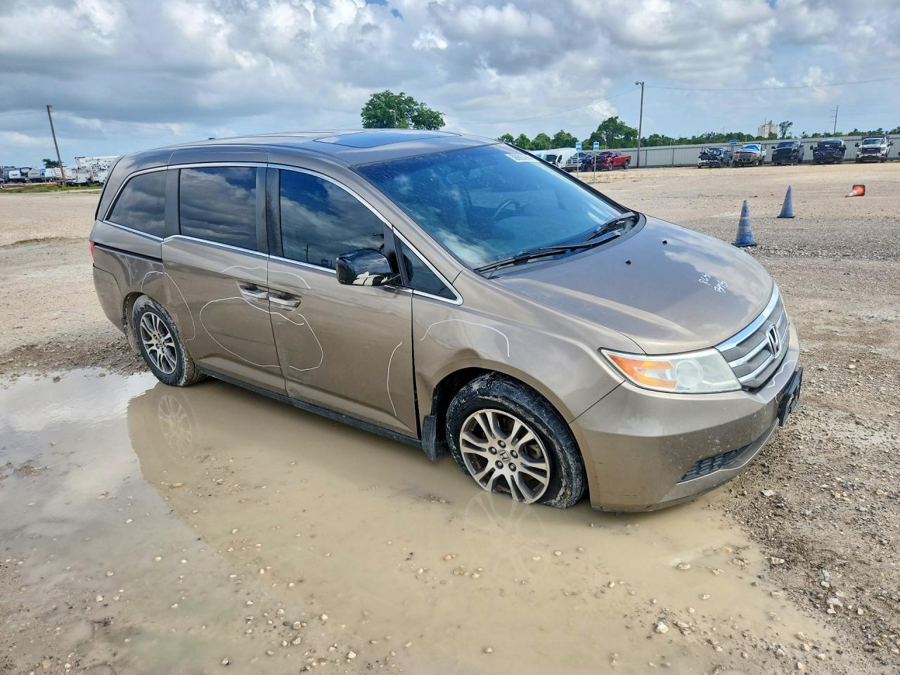 2013 Honda Odyssey Exl Brown vin: 5FNRL5H65DB019834
