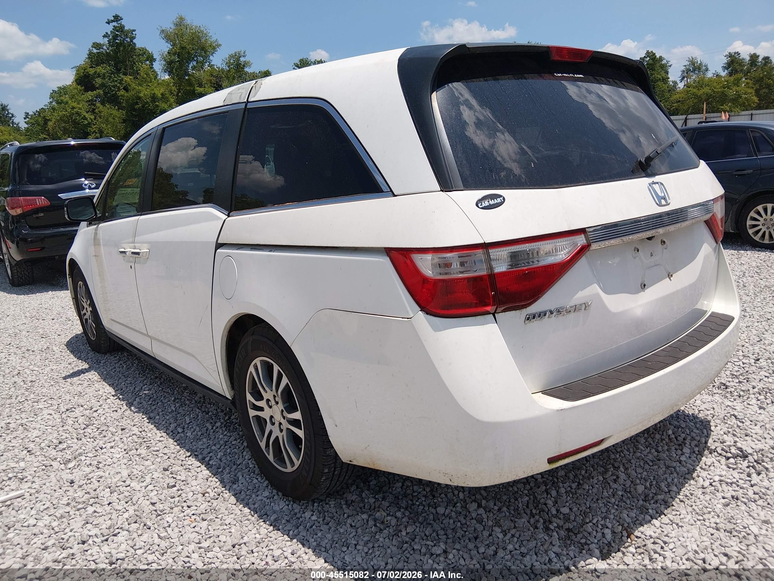 2013 Honda Odyssey Ex-l White vin: 5FNRL5H65DB024712