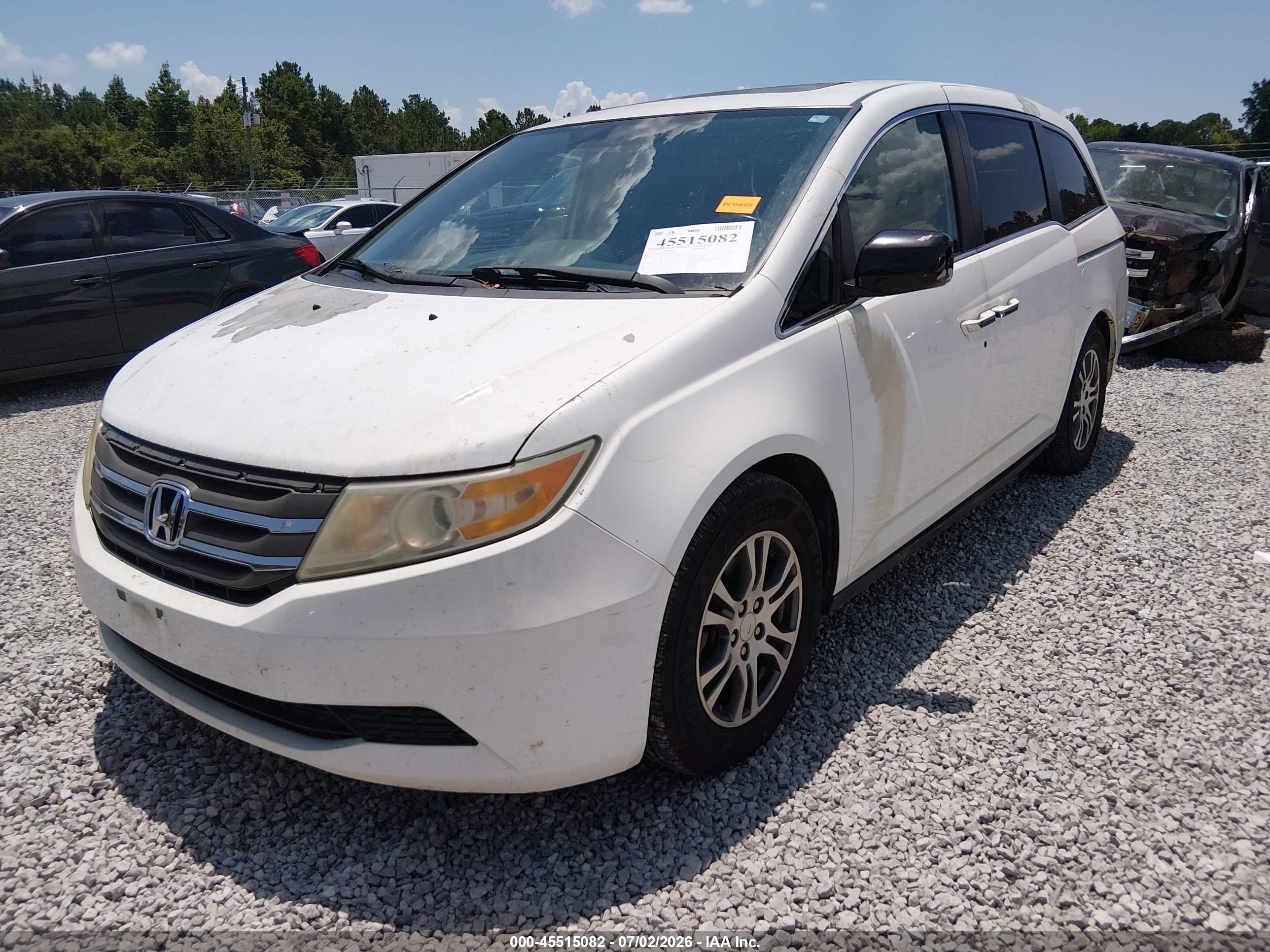 2013 Honda Odyssey Ex-l White vin: 5FNRL5H65DB024712