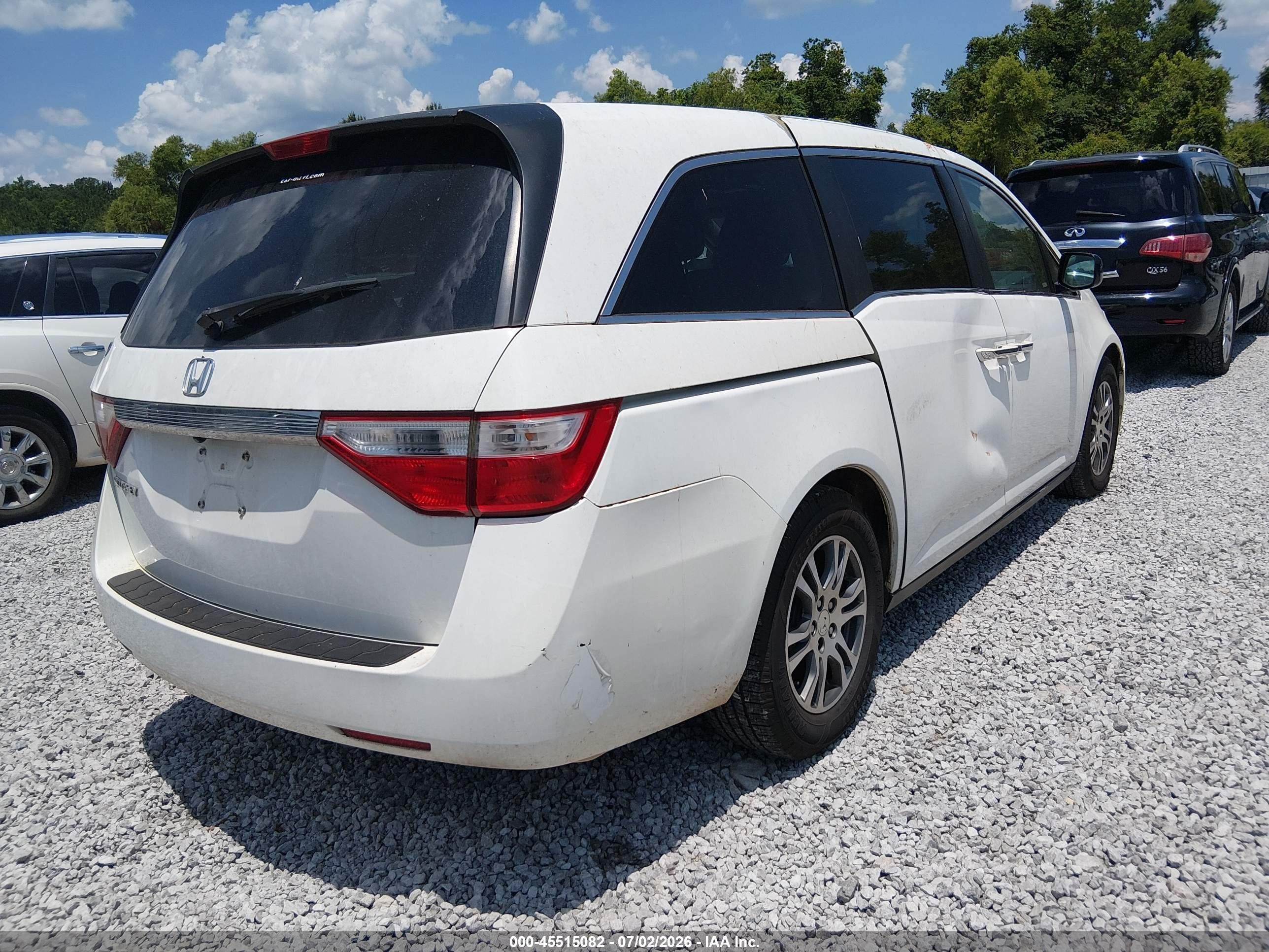 2013 Honda Odyssey Ex-l White vin: 5FNRL5H65DB024712