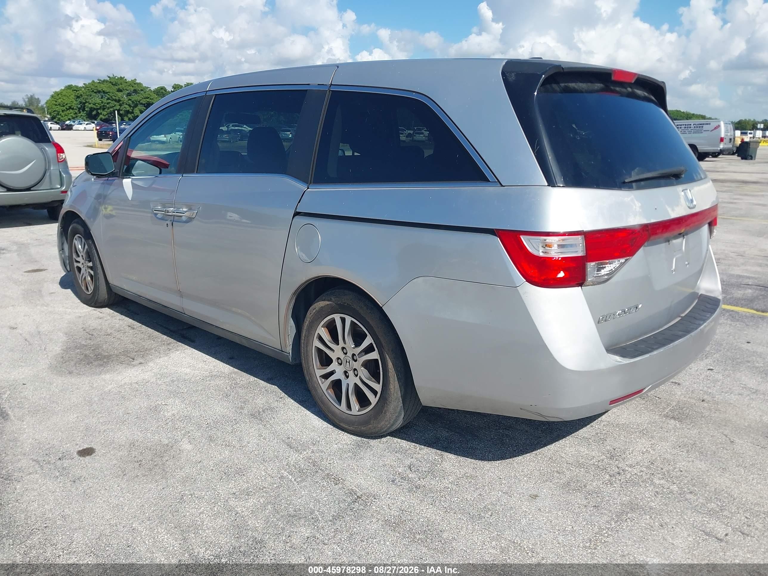 2013 Honda Odyssey Ex-l Silver vin: 5FNRL5H65DB041543