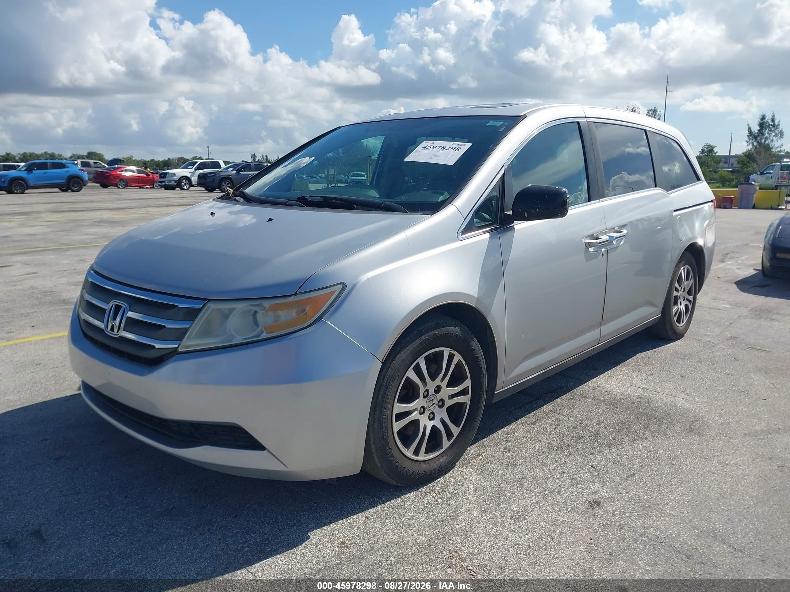 2013 Honda Odyssey Ex-l Silver vin: 5FNRL5H65DB041543