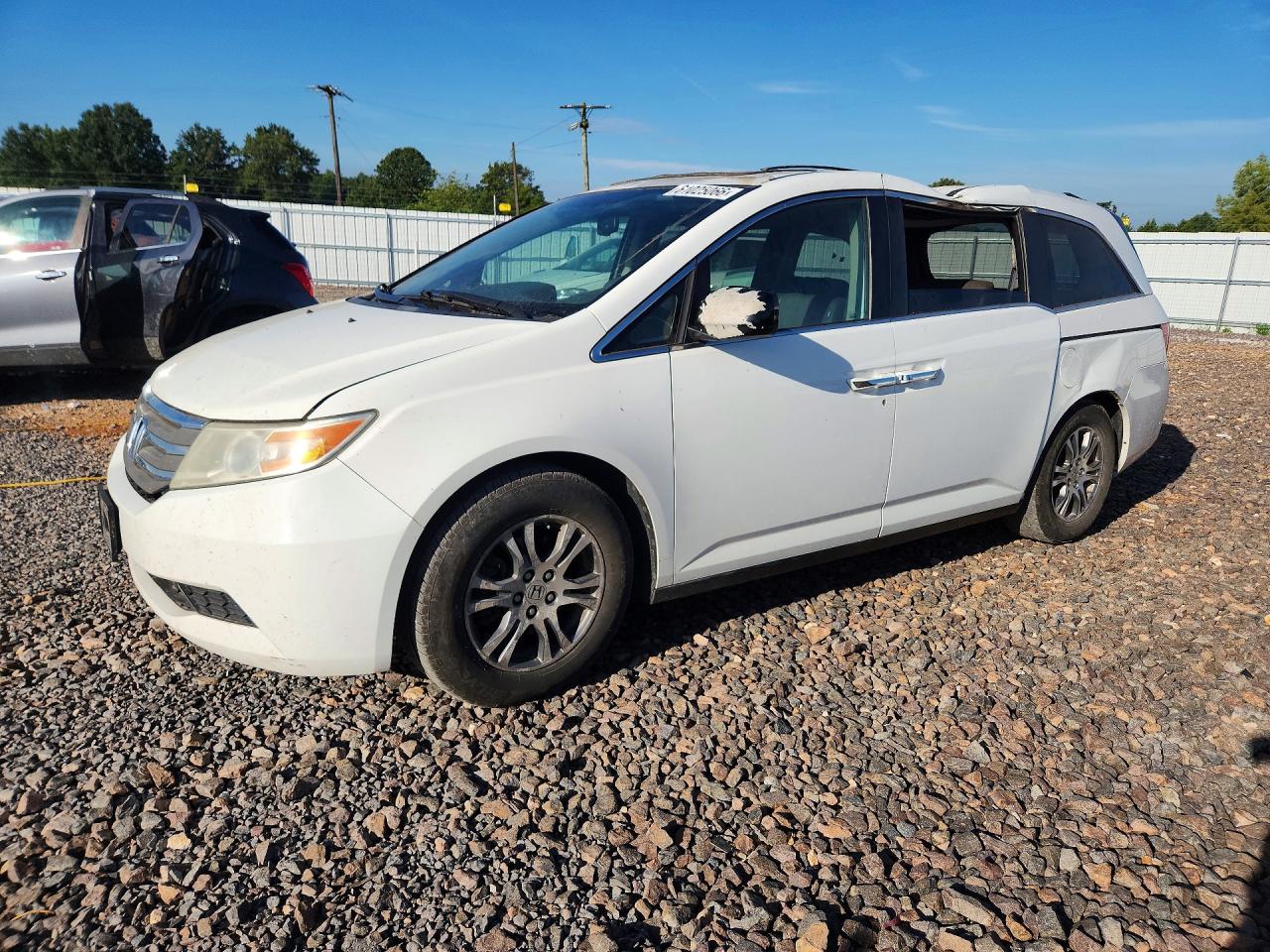 2013 Honda Odyssey Exl White vin: 5FNRL5H65DB053952