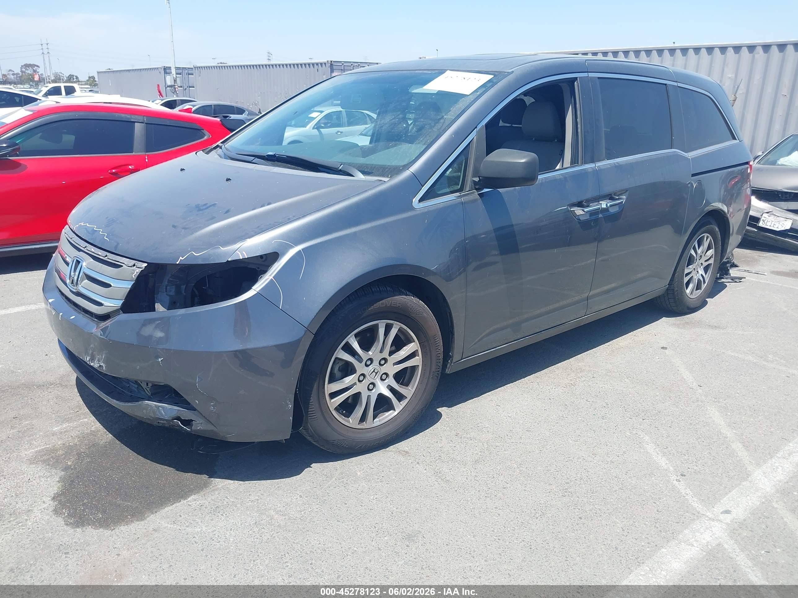 2013 Honda Odyssey Ex-l Gray vin: 5FNRL5H65DB065681