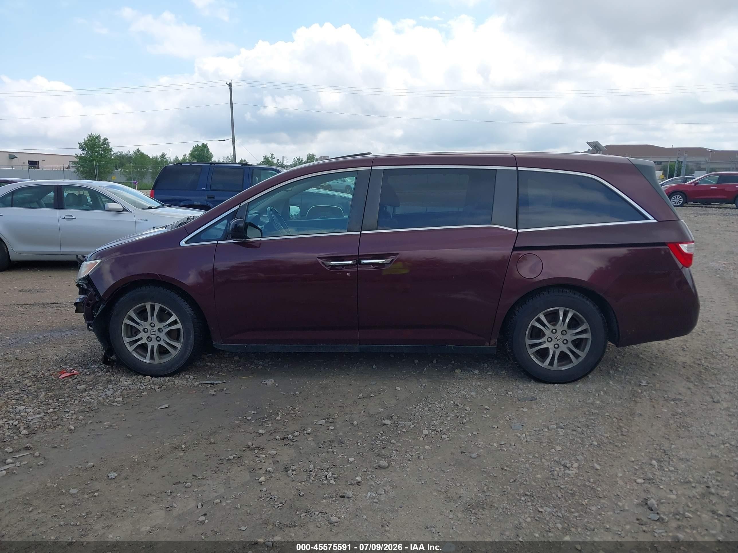 2013 Honda Odyssey Ex-l Burgundy vin: 5FNRL5H65DB082884