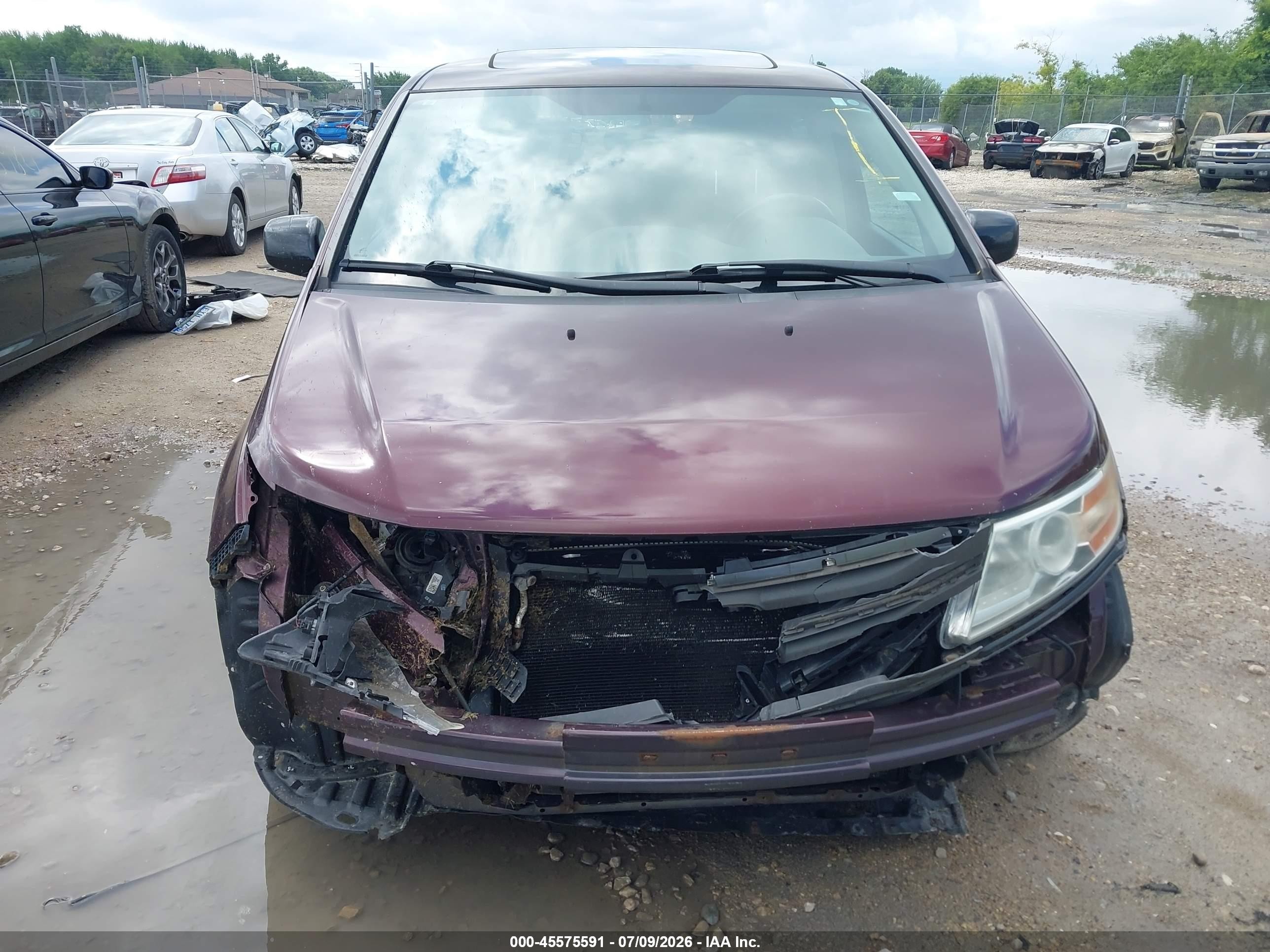 2013 Honda Odyssey Ex-l Burgundy vin: 5FNRL5H65DB082884